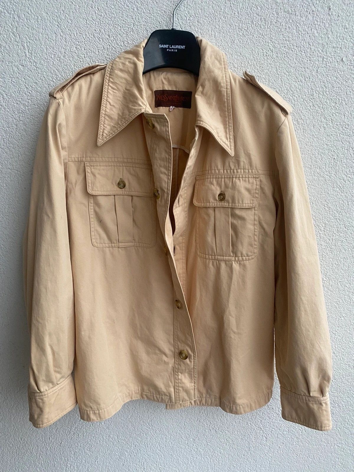 Yves Saint Laurent Vintage 80’s YSL Jacket Cotton Beige Paris Jacket Size US S / EU 44-46 / 1 - 3 Thumbnail