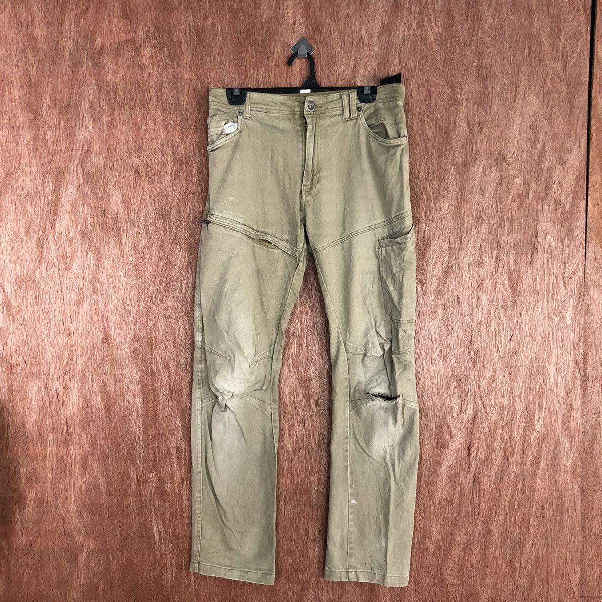 image of Vintage Fieldcore - Distressed Faded Cargopants Multiple Pocket in Brown, Men's (Size 30)