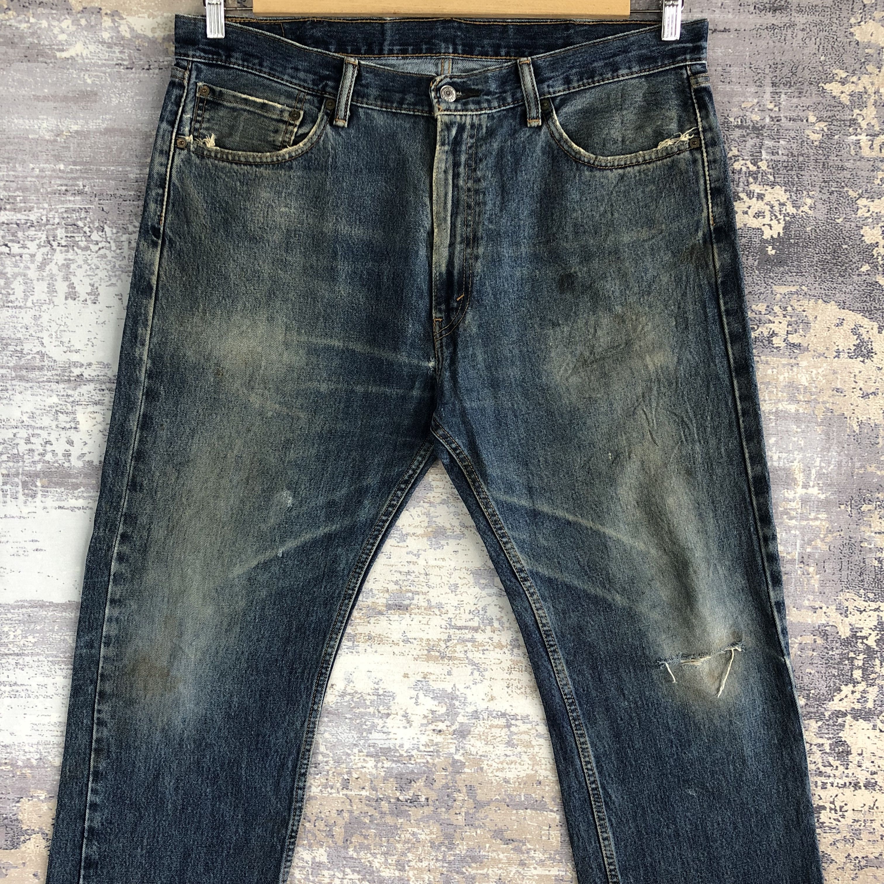 Levi's Vintage Levis Distressed Jeans Levi's 505 Stonewash Denim Size US 40 / EU 56 - 3 Thumbnail