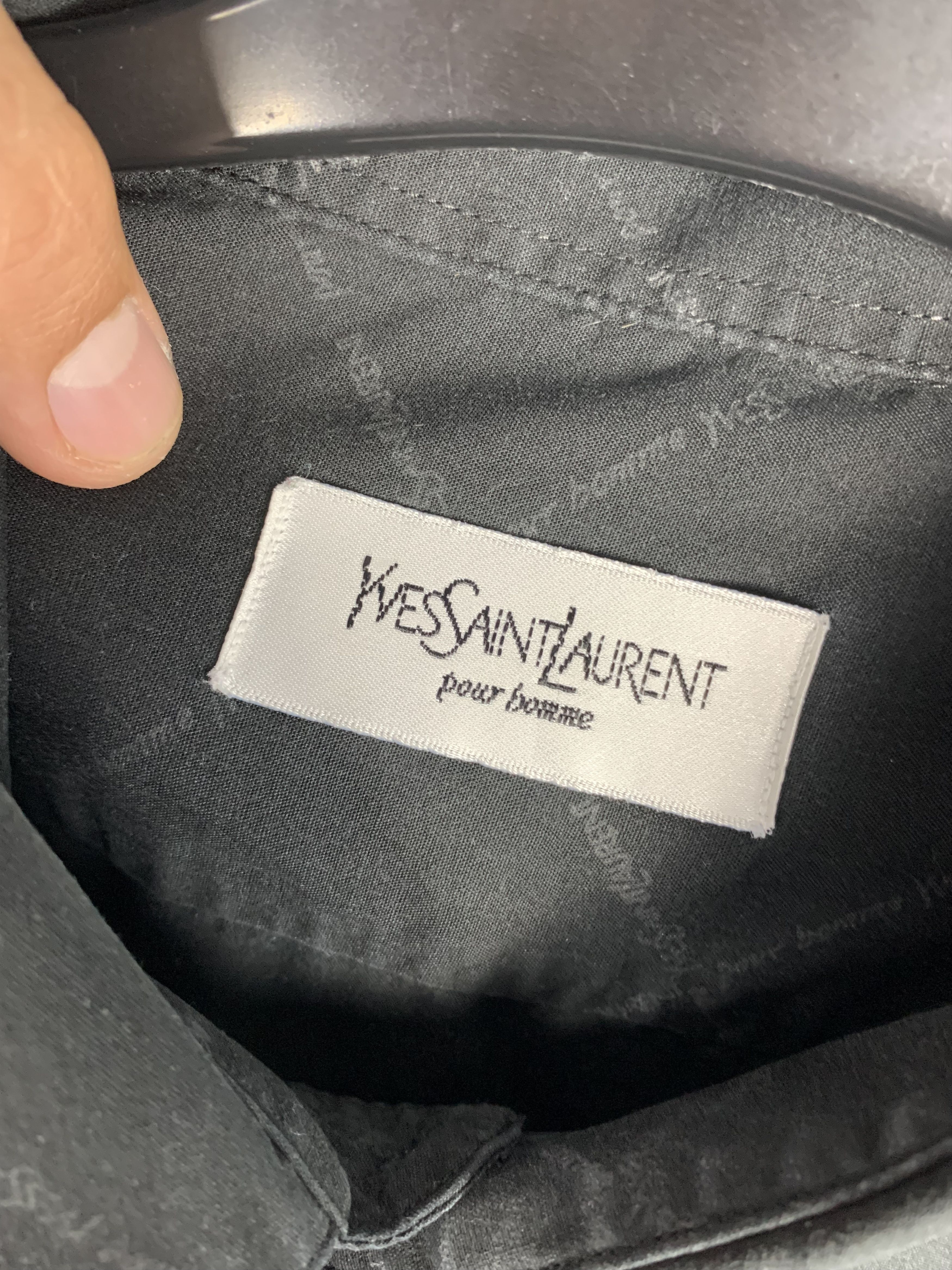 Yves Saint Laurent Yves Saint Laurent YSL Mens Long Sleeve Multilogo Shirt Size US XL / EU 56 / 4 - 4 Thumbnail