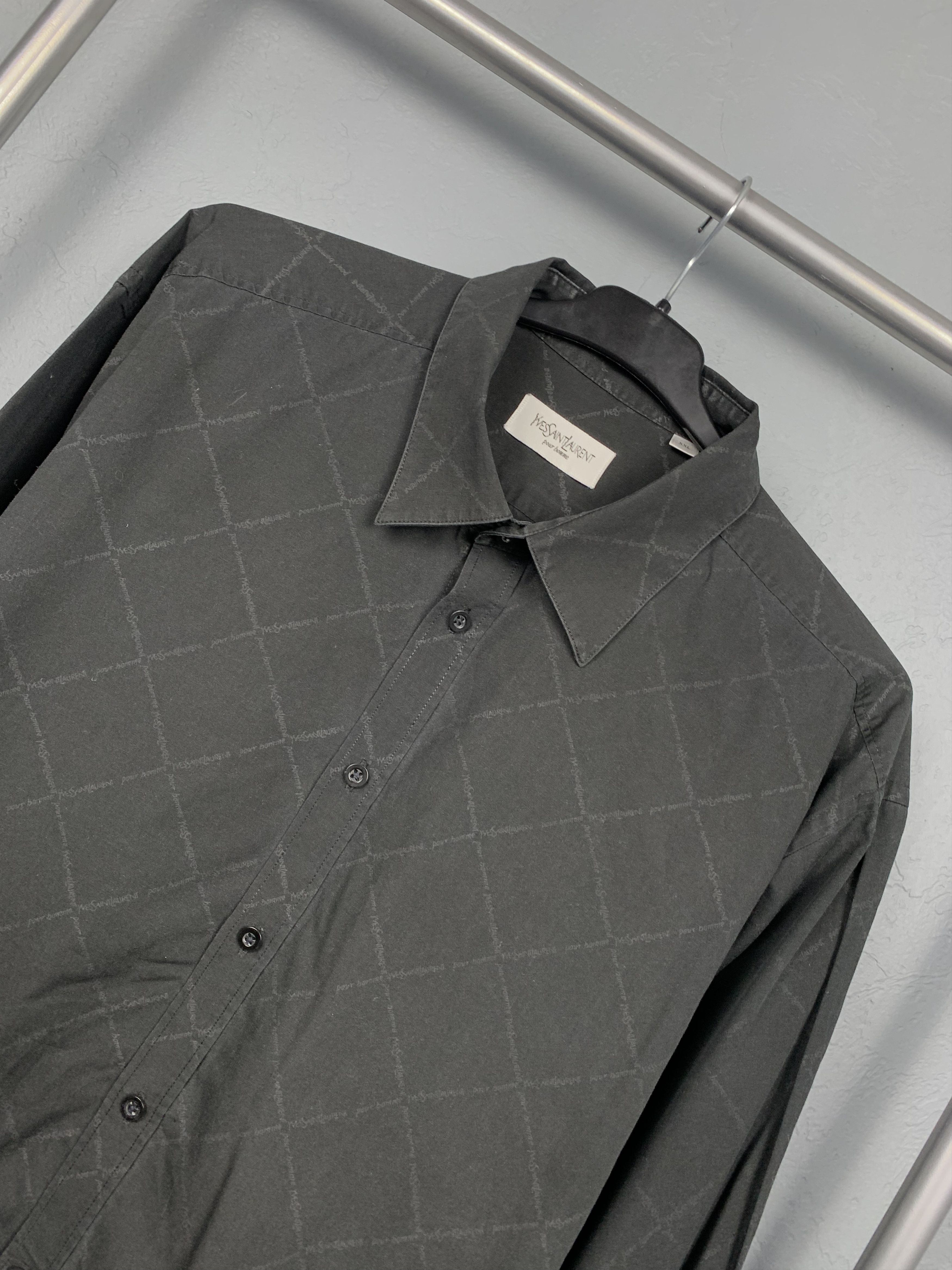 Yves Saint Laurent Yves Saint Laurent YSL Mens Long Sleeve Multilogo Shirt Size US XL / EU 56 / 4 - 2 Thumbnail