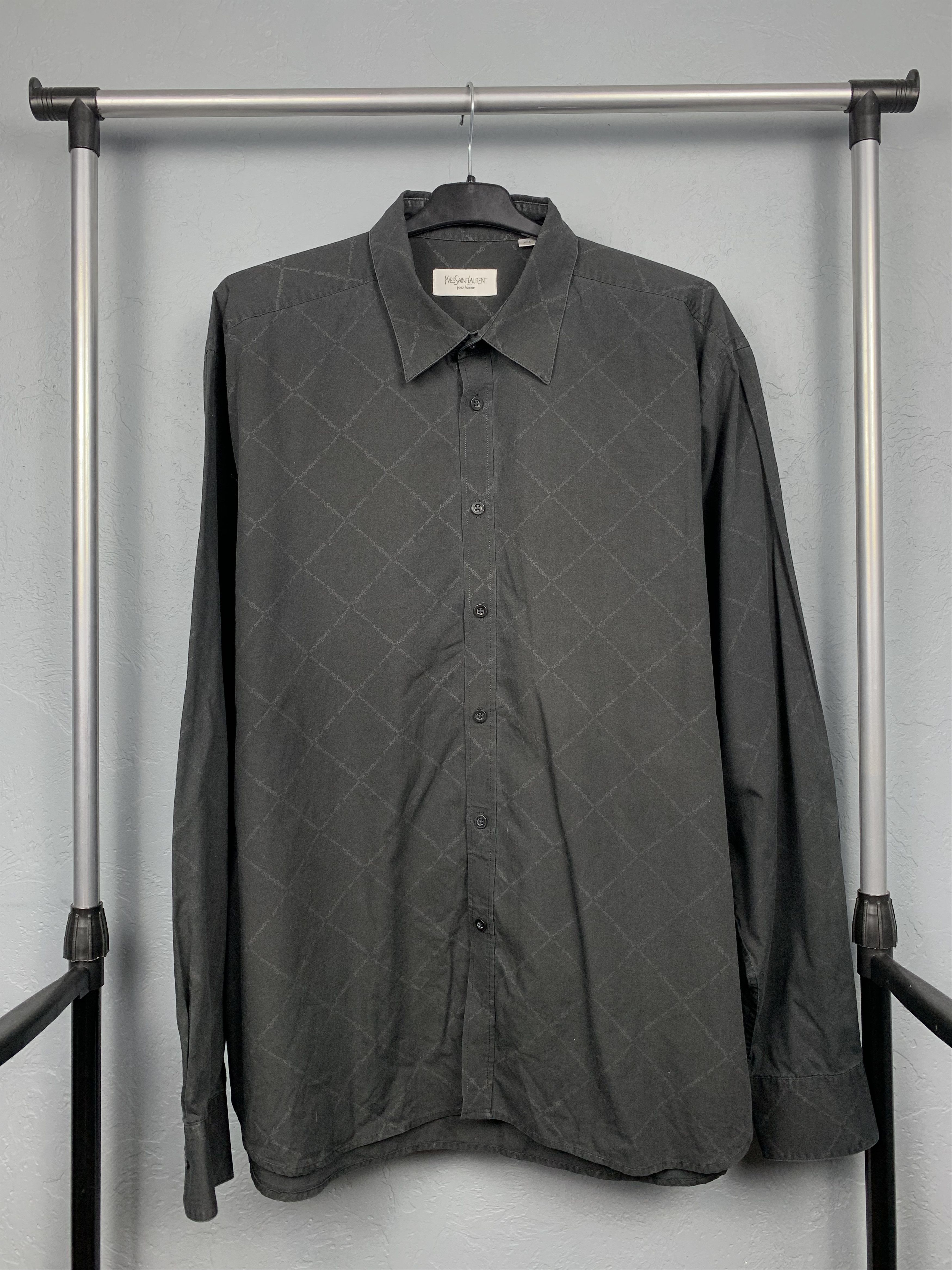 Yves Saint Laurent Yves Saint Laurent YSL Mens Long Sleeve Multilogo Shirt Size US XL / EU 56 / 4 - 1 Thumbnail