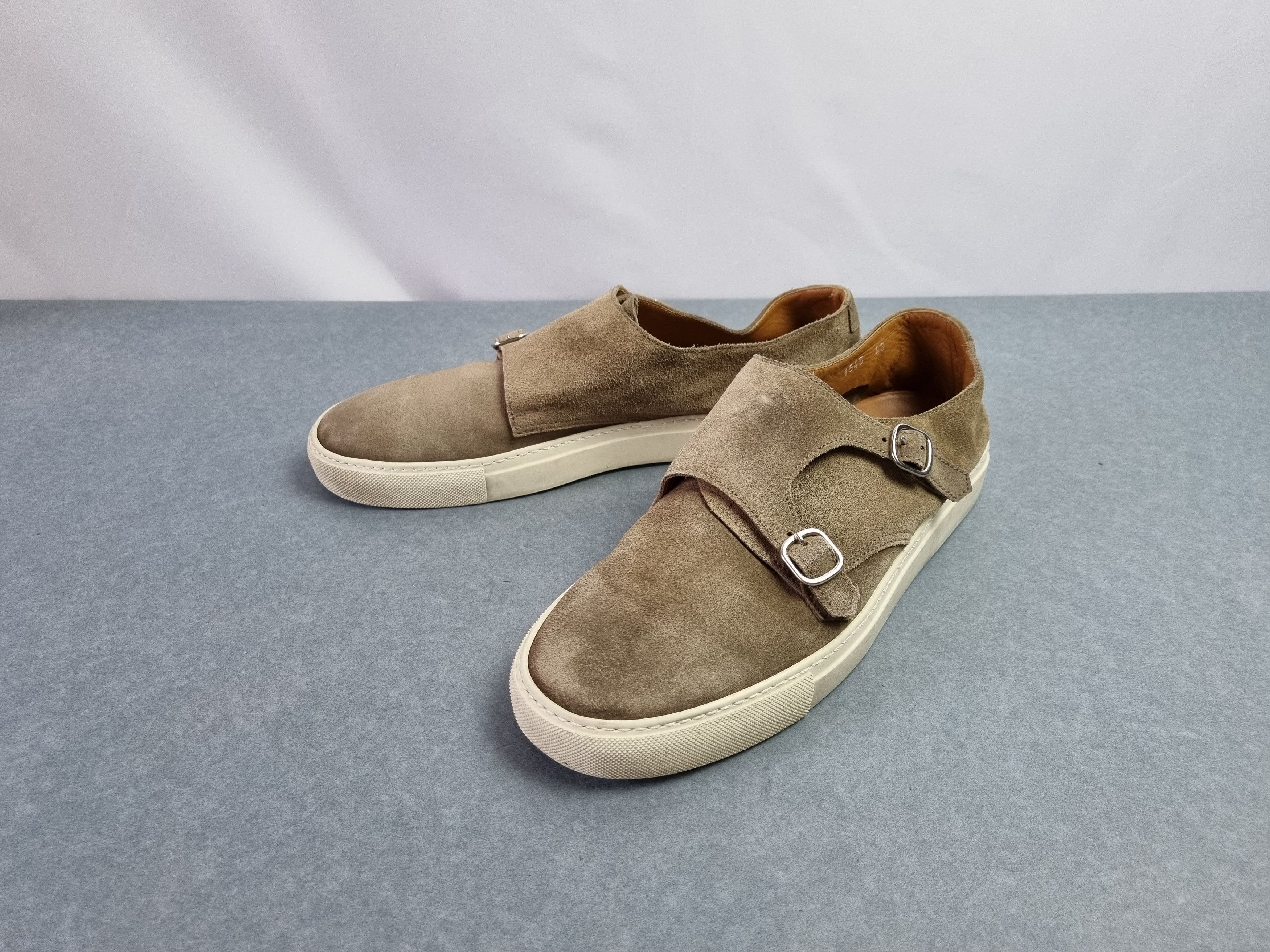 Doucal's Double Buckle Suede Loafers Casual Shoes Loro Piana Style Size US 10 / EU 43 - 4 Thumbnail