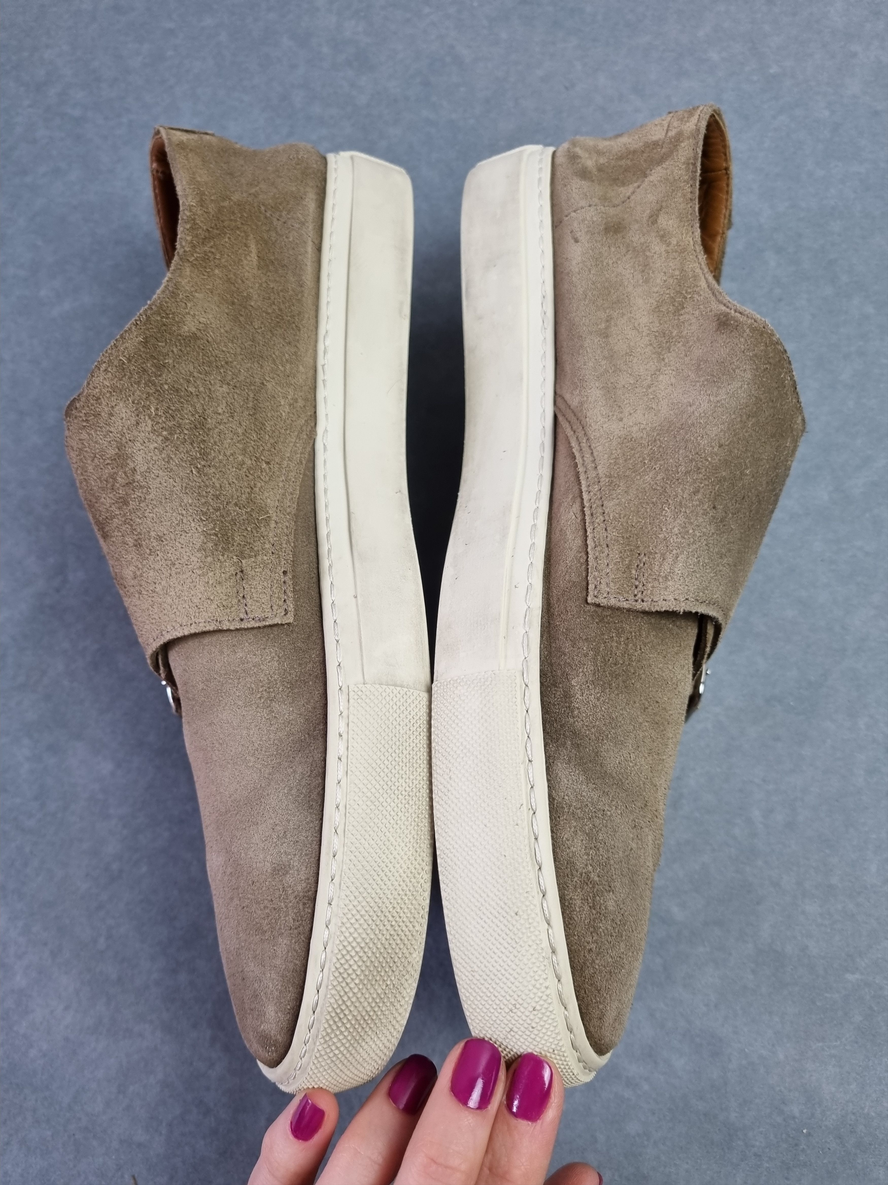 Doucal's Double Buckle Suede Loafers Casual Shoes Loro Piana Style Size US 10 / EU 43 - 13 Thumbnail
