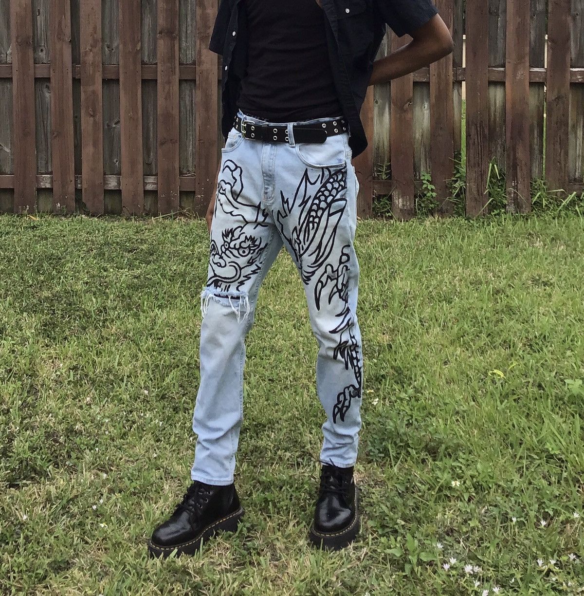 Japanese Brand Painted dragon jeans Size US 32 / EU 48 - 7 Thumbnail