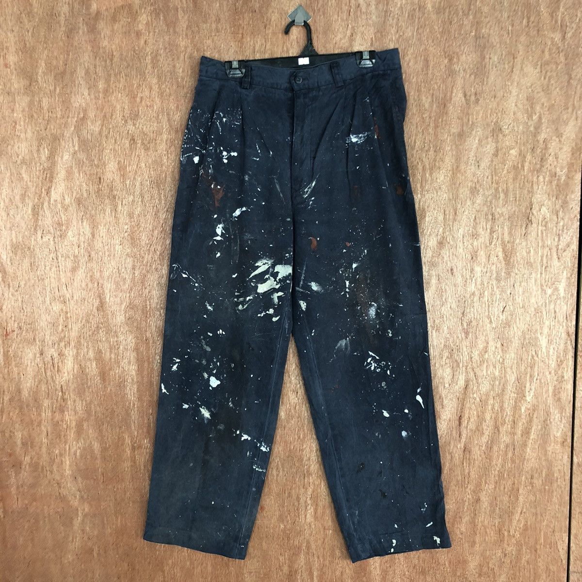 image of Distressed Denim x Vintage Japanese Paint Workers Cargo Pant in Dark Blue, Men's (Size 30)