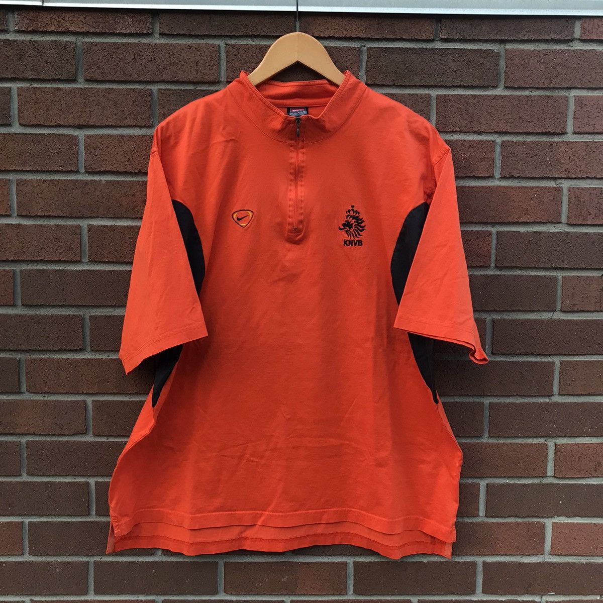 Vtg 90s Nike The Netherlands quarter zip soccer Jersey Sz XL