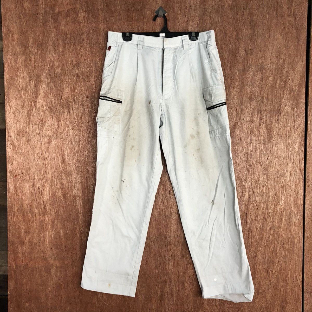 image of Andare Schietti Vintage Workers Cargo Pants in White, Men's (Size 32)