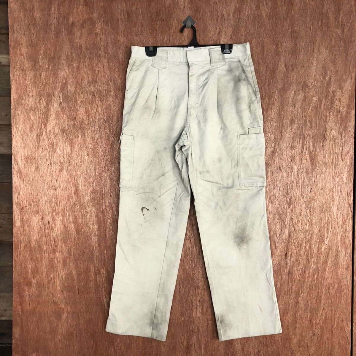 image of Art x Vintage Distressed Worker Cargo Pant Multiple Pocket in Light Grey, Men's (Size 31)