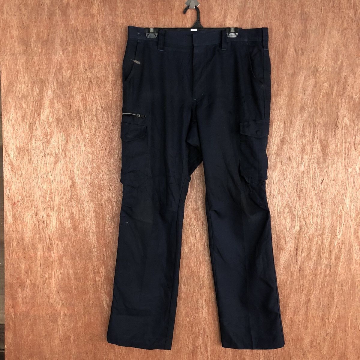 image of Distressed Denim x Vintage Distressed Cargopants By Fine Assist in Dark Blue, Men's (Size 34)