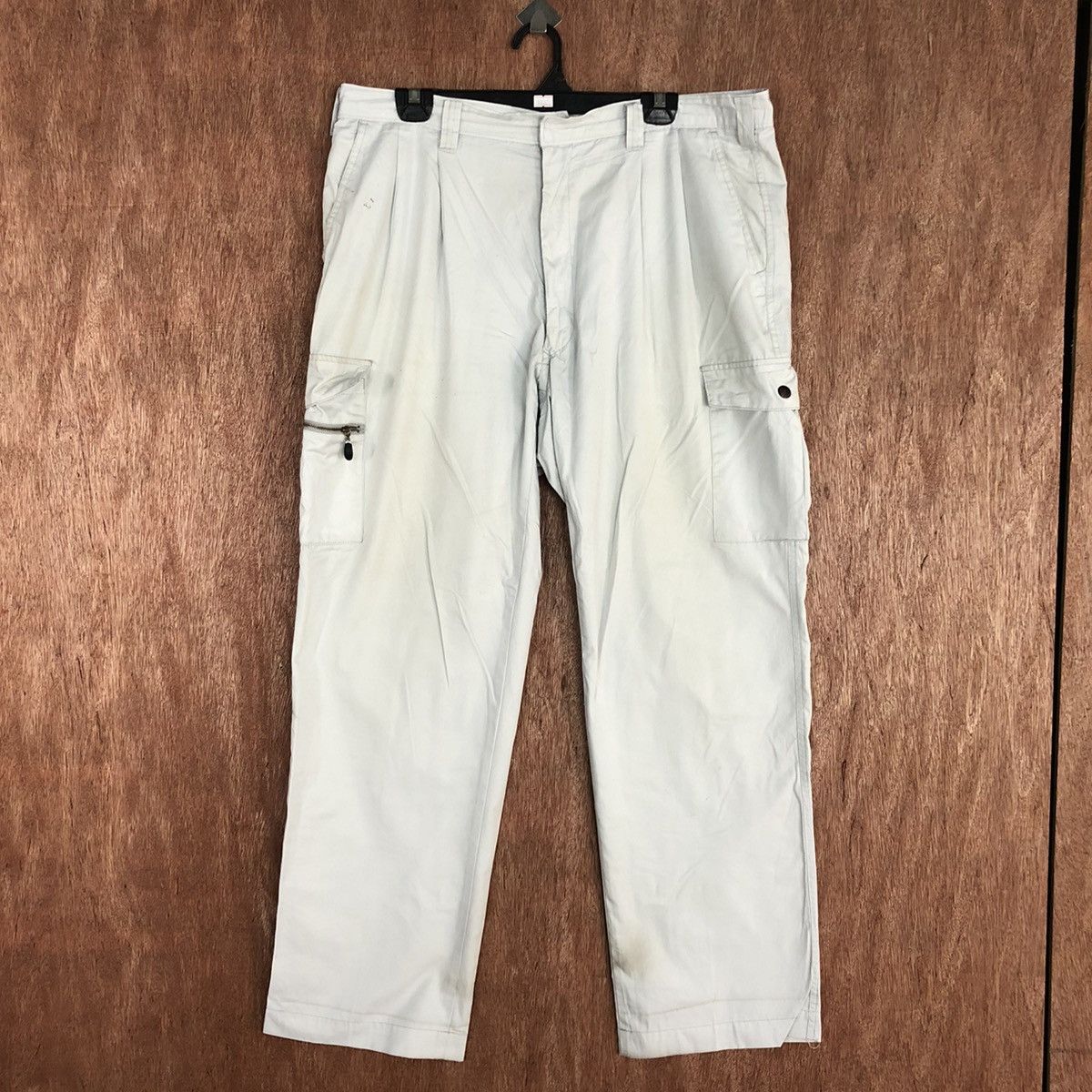 image of Vintage Distressed Worker Cargo Pant By Earlybird in Light Grey, Men's (Size 35)