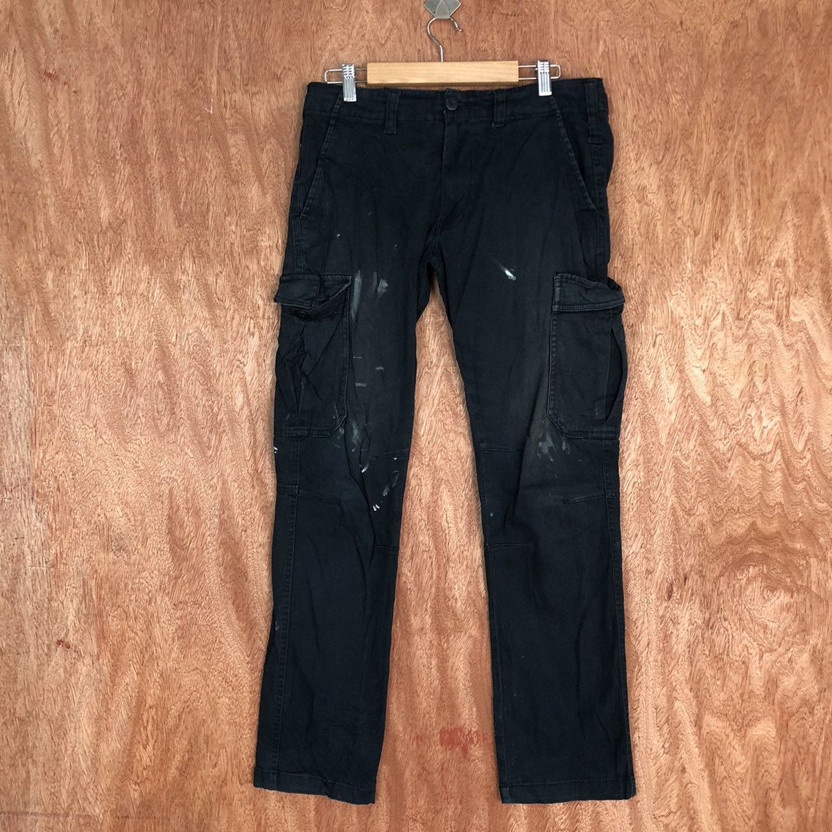 image of Vintage Distressed Cargopants Multiple Pocket By Japan Made in Dark Blue, Men's (Size 29)