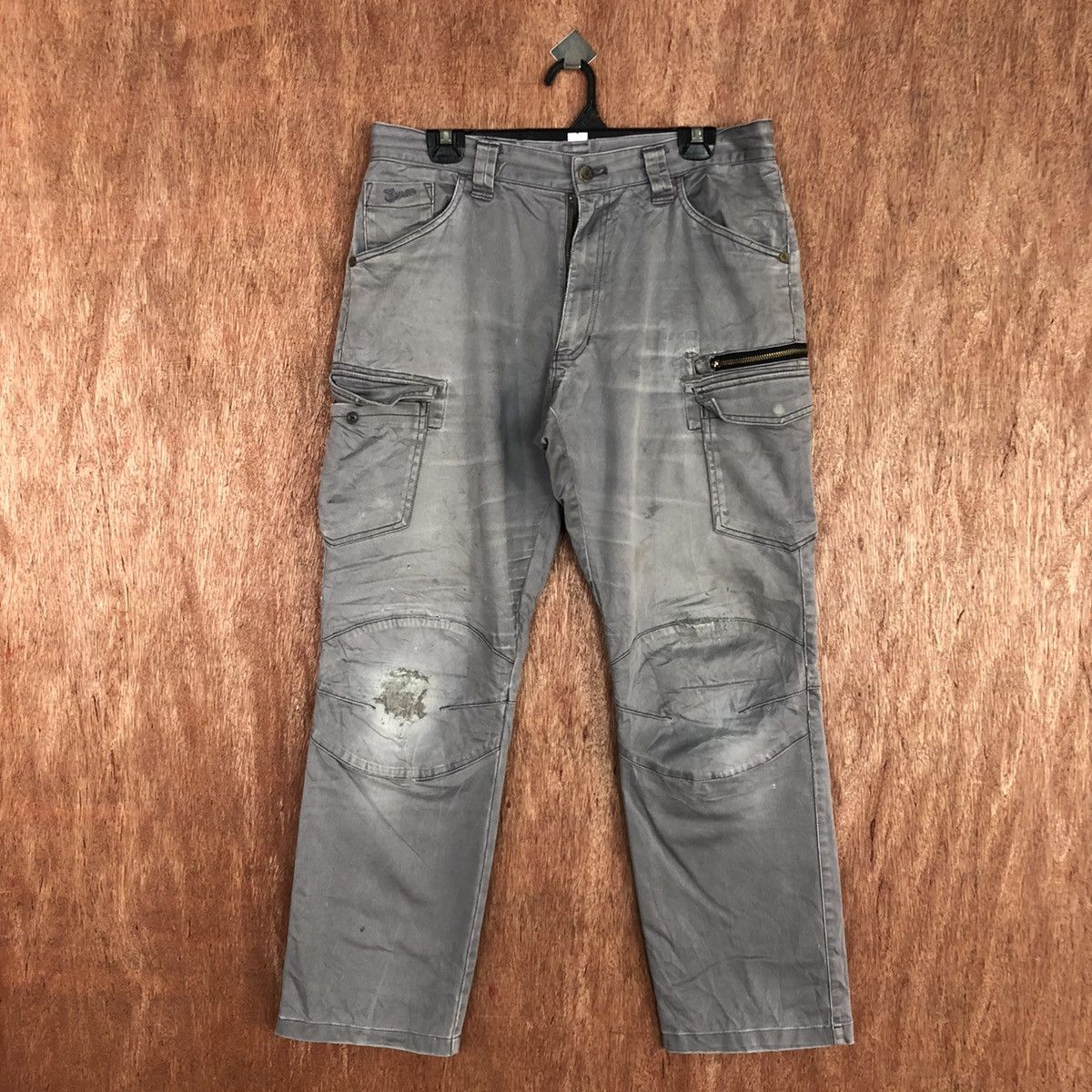image of Temple Of Jawnz x Vintage Distressed Cargopants Multiple Pocket By Jawin in Grey, Men's (Size 31)