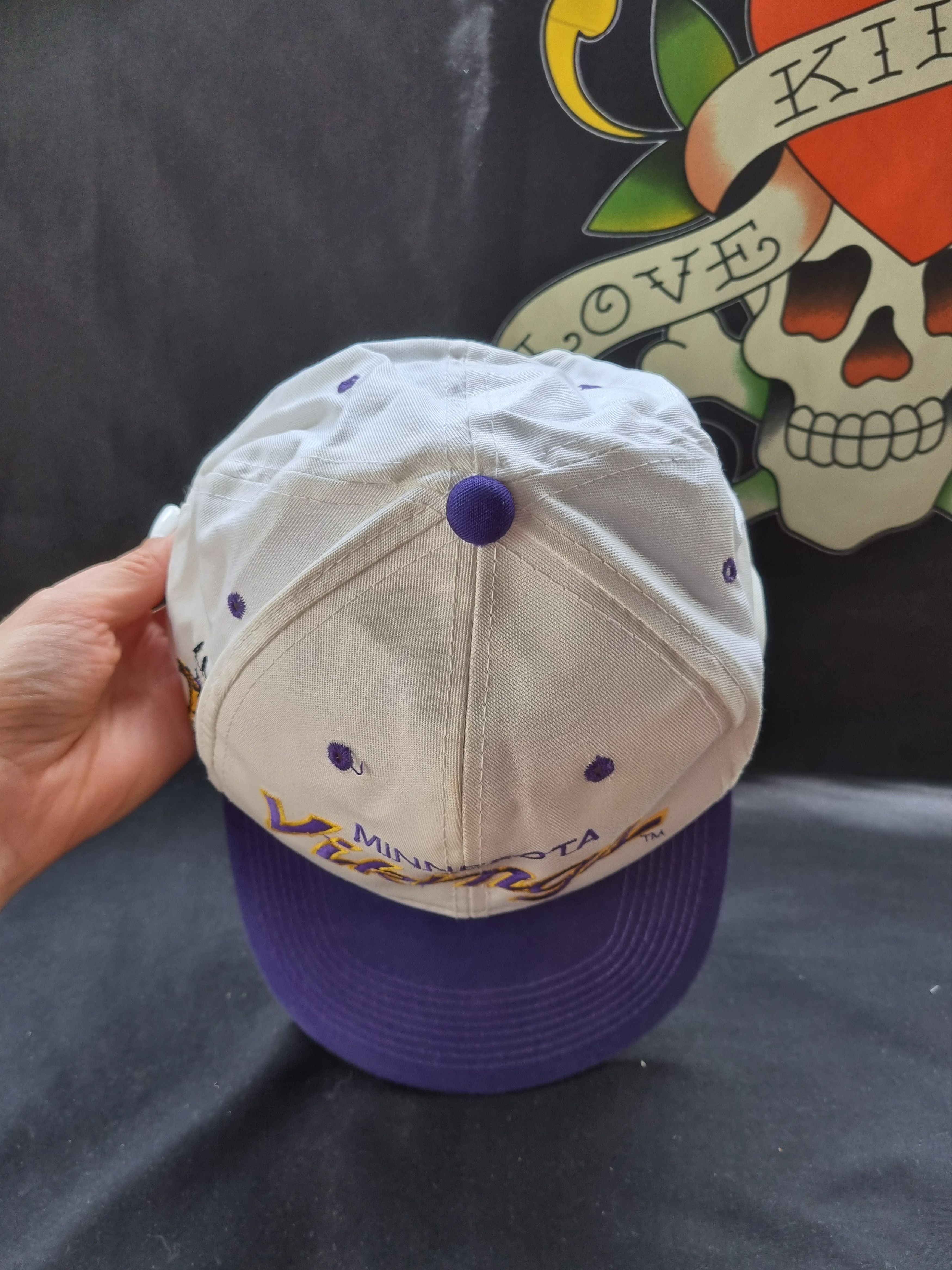 NFL × Sports Specialties × Vintage 90s Sport Specialties Embroidered NFL VIKINGS MINNESOTACap Size ONE SIZE - 9 Thumbnail