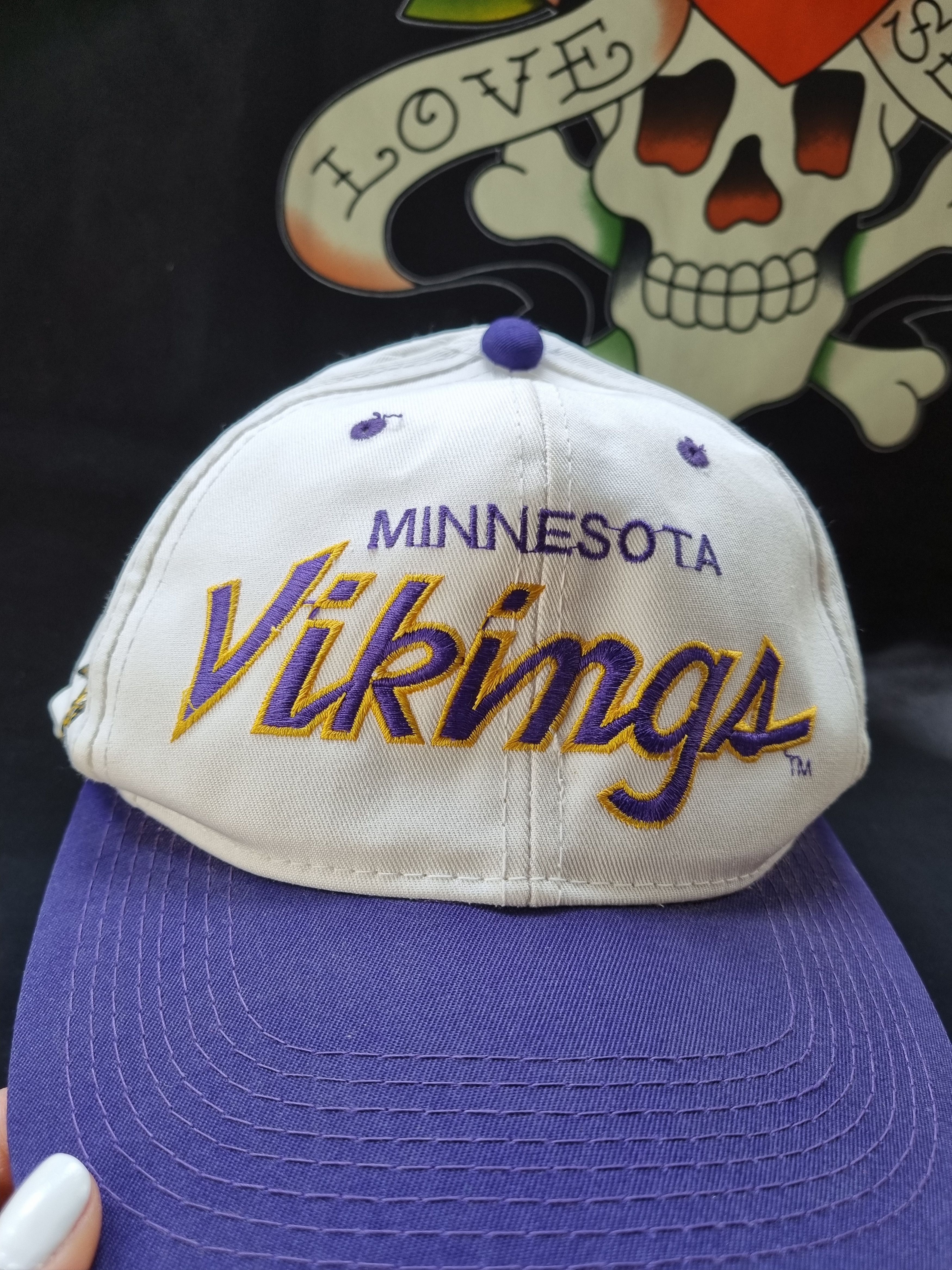 NFL × Sports Specialties × Vintage 90s Sport Specialties Embroidered NFL VIKINGS MINNESOTACap Size ONE SIZE - 4 Thumbnail