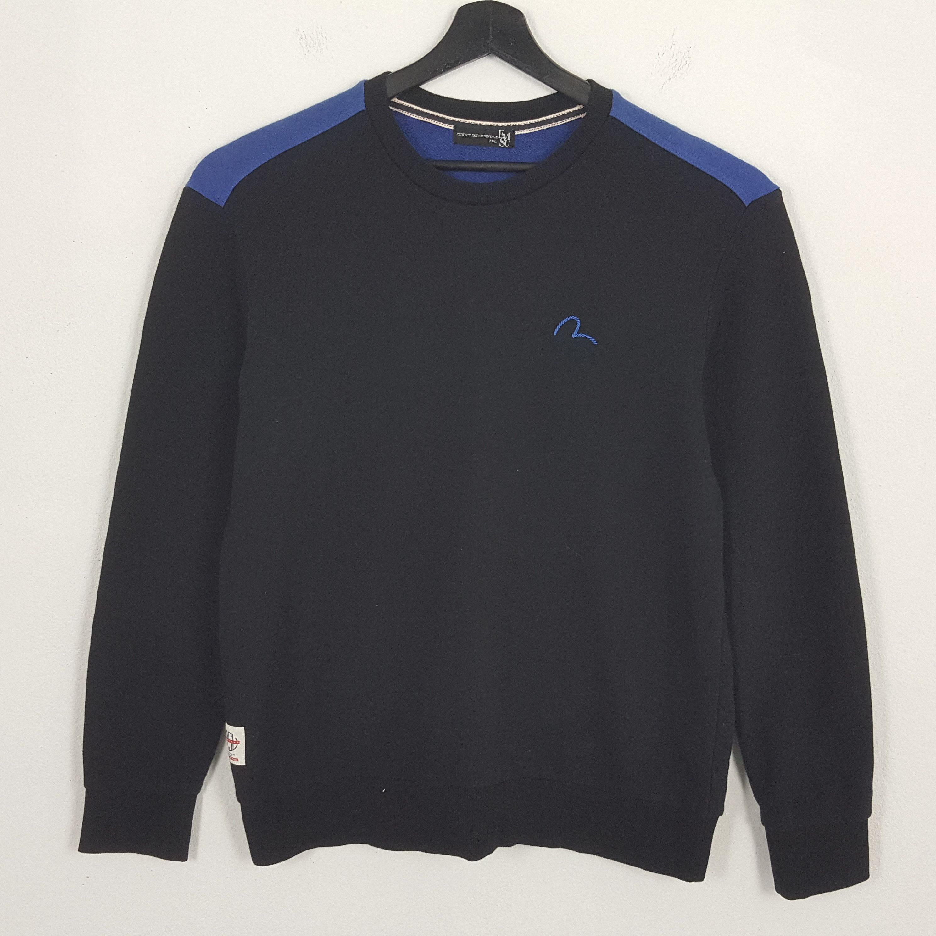 image of Vintage Evisu Streetwear Skateboard Style Sweatshirt in Black, Men's (Size Large)