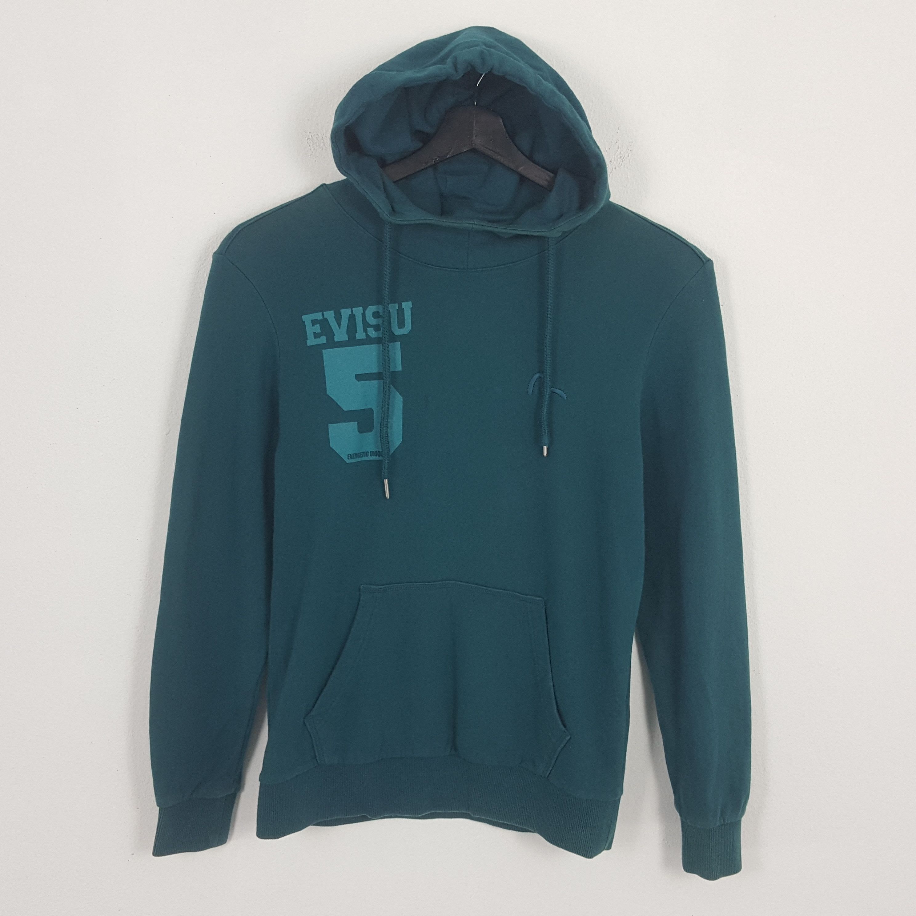 image of Vintage Evisu Streetwear Style Hoodies in Green, Men's (Size Medium)