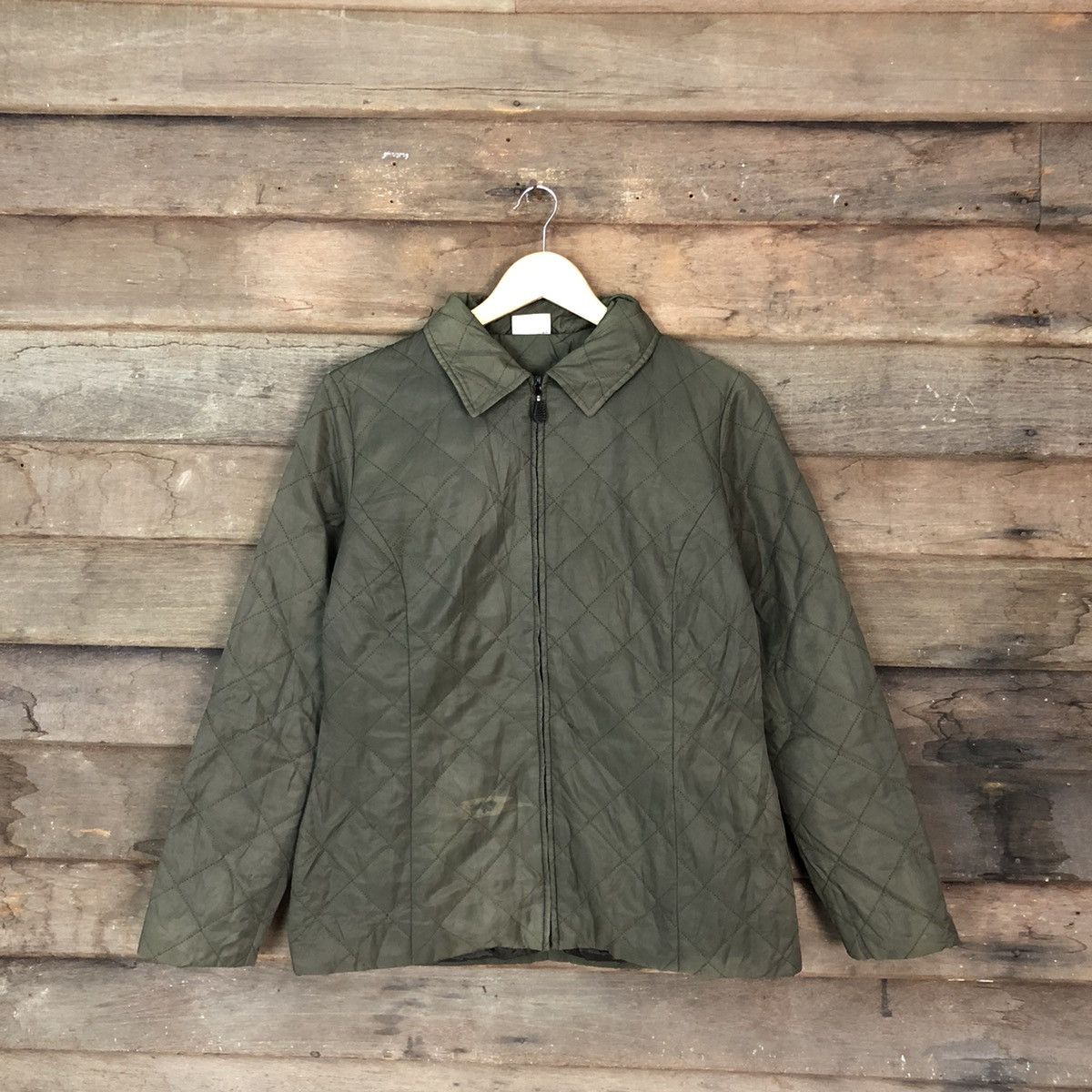 image of Varsity Jacket Faded By Yessica (Authentic) in Green, Men's (Size Medium)