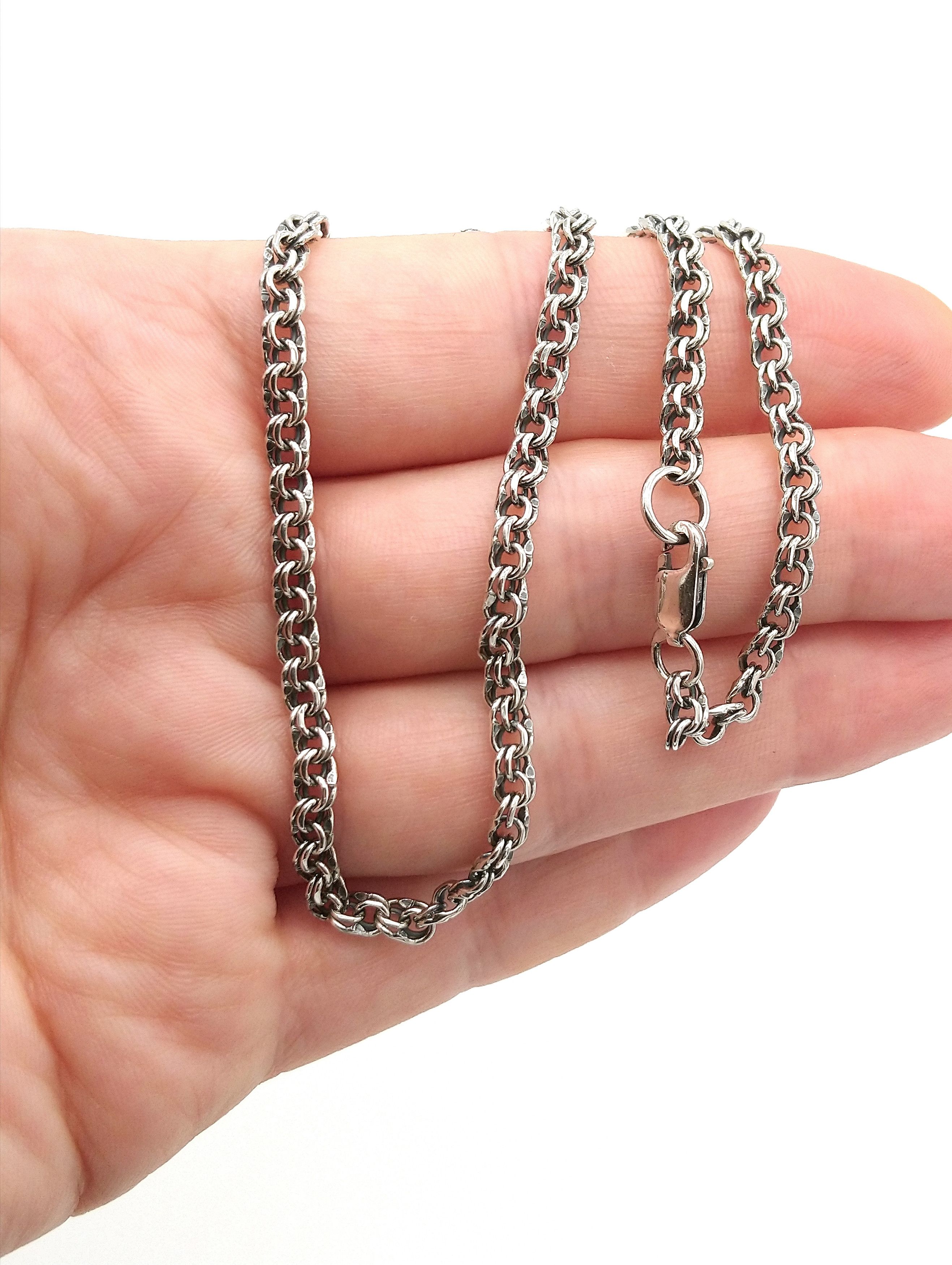 Jewelry 925 Sterling Silver Bismarck Link Necklace Chain 22 in Size ONE SIZE - 4 Thumbnail