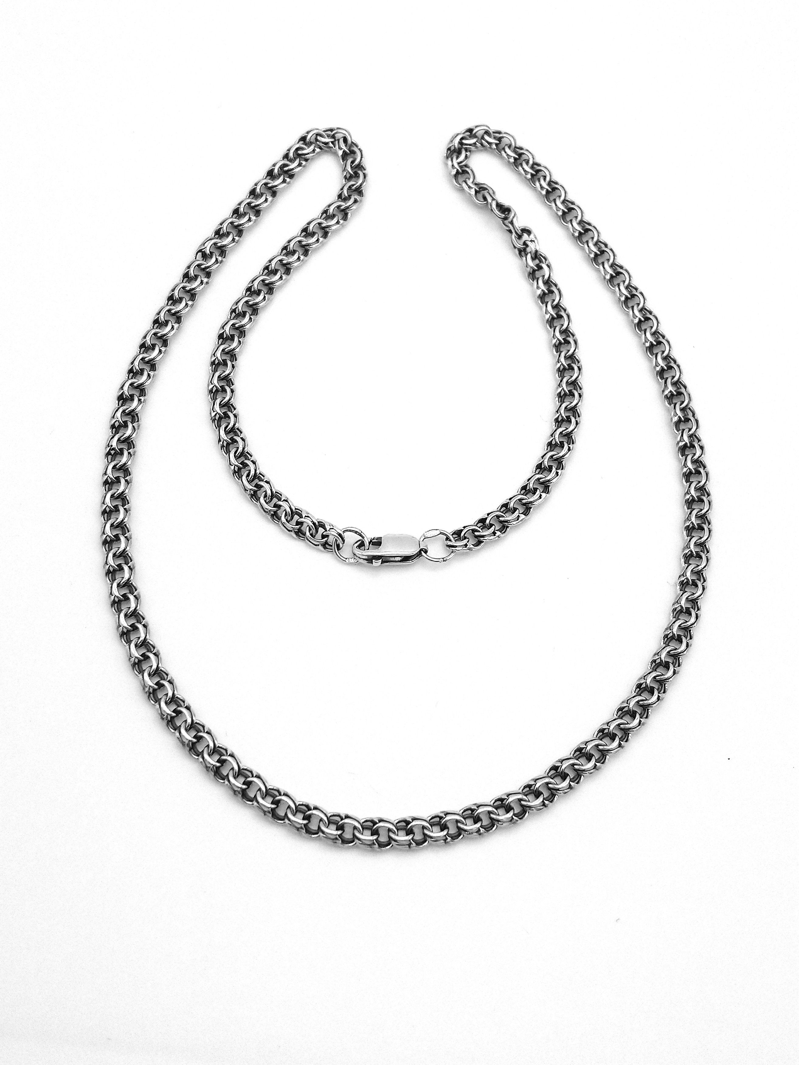 Jewelry 925 Sterling Silver Bismarck Link Necklace Chain 22 in Size ONE SIZE - 6 Thumbnail