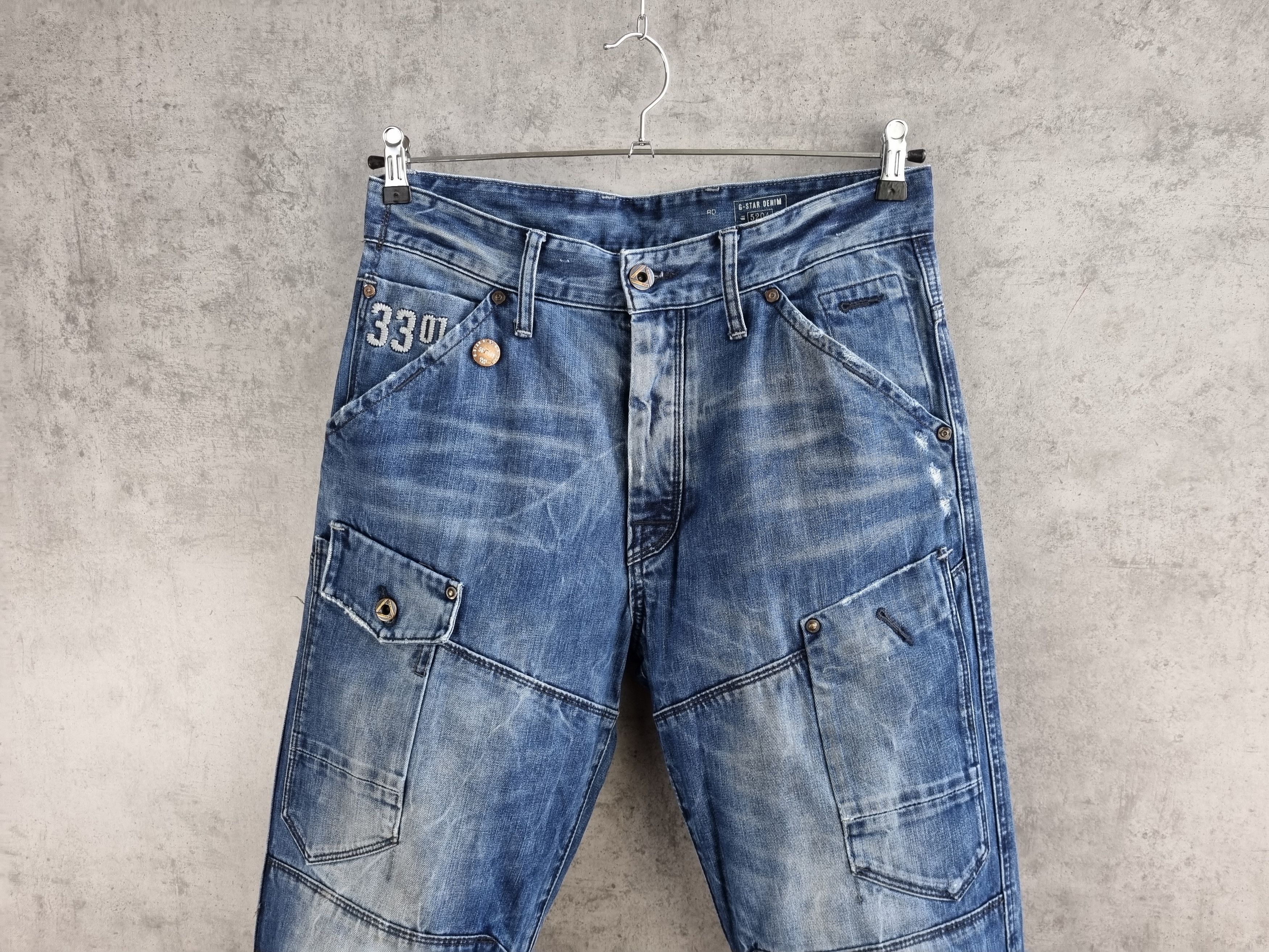 G-Star Gstar General Loose Back Embro Double Knees Biker Jeans Size US 32 / EU 48 - 4 Thumbnail
