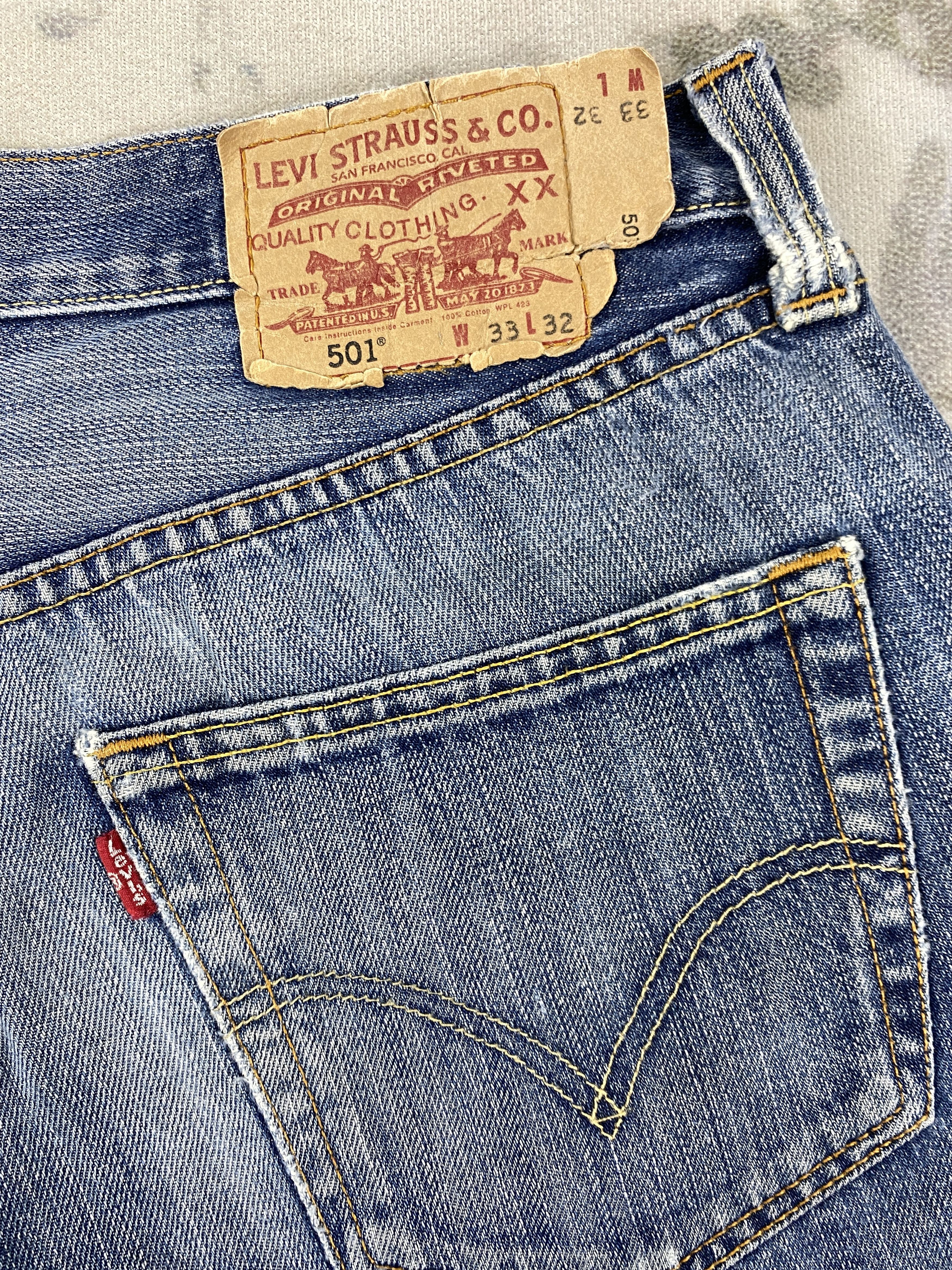Levi's Wash Blue Vintage Levi's 501 Jeans 33x31.5 - Size US 33 - 10 Thumbnail