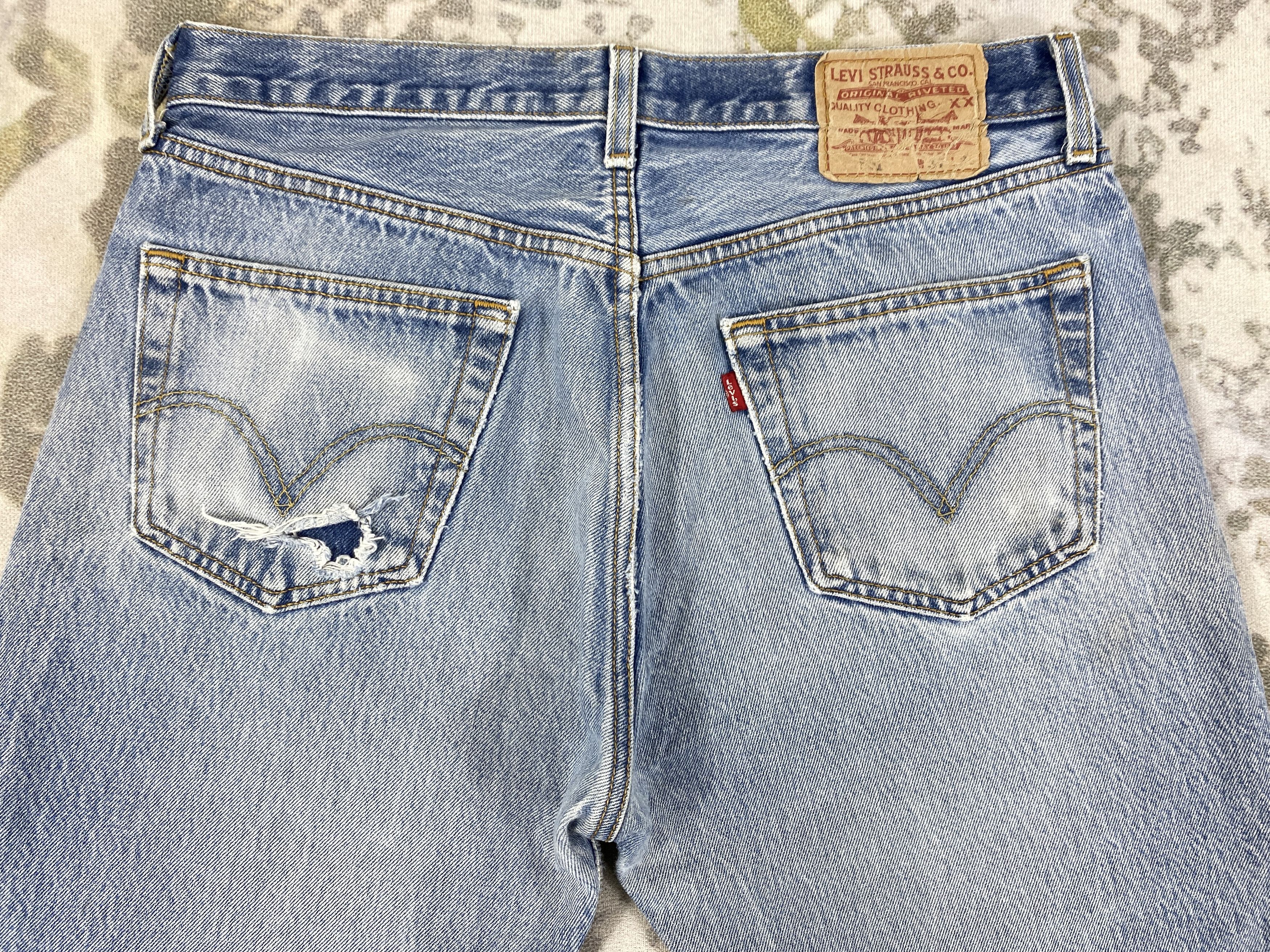 Levi's Wash Blue Vintage Levi's 501 Jeans 31x26.5 Denim - JN1595 Size US 31 - 4 Thumbnail