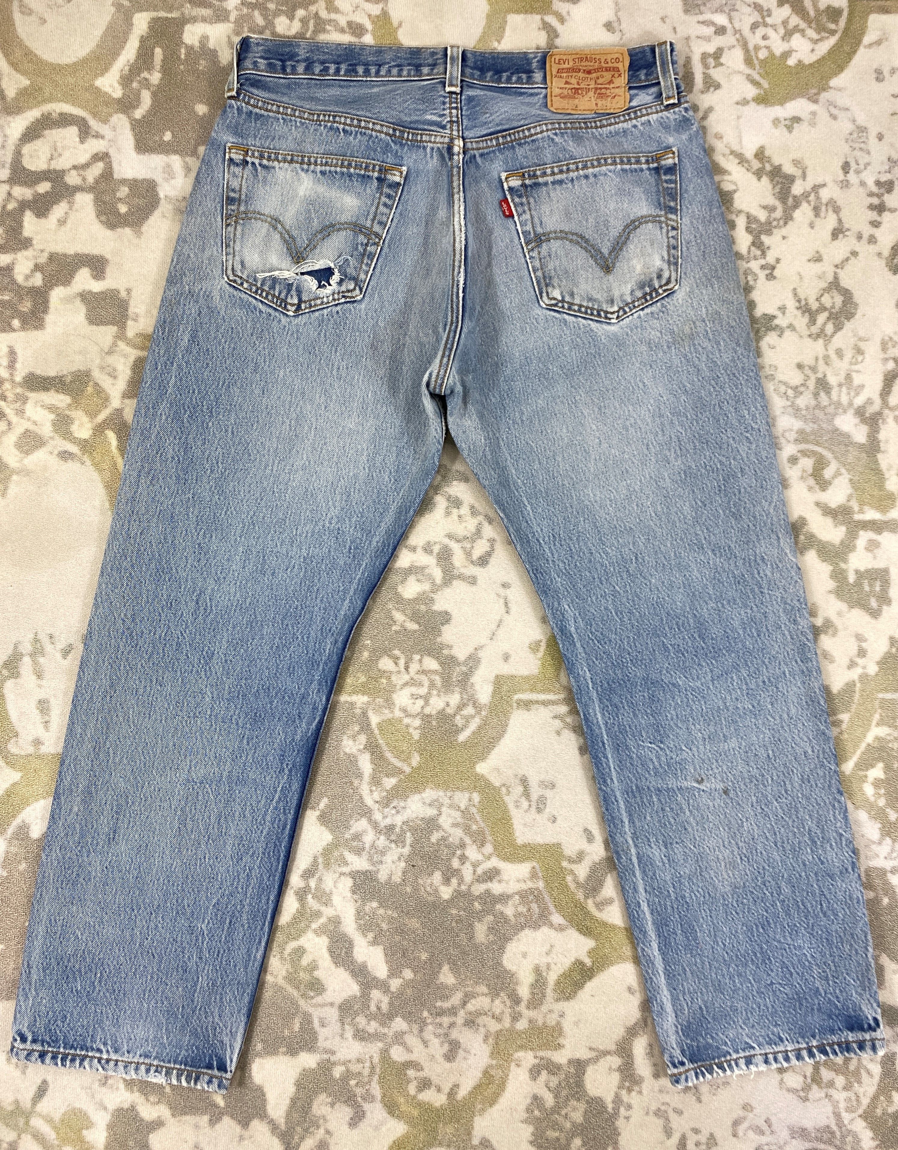 Levi's Wash Blue Vintage Levi's 501 Jeans 31x26.5 Denim - JN1595 Size US 31 - 2 Thumbnail