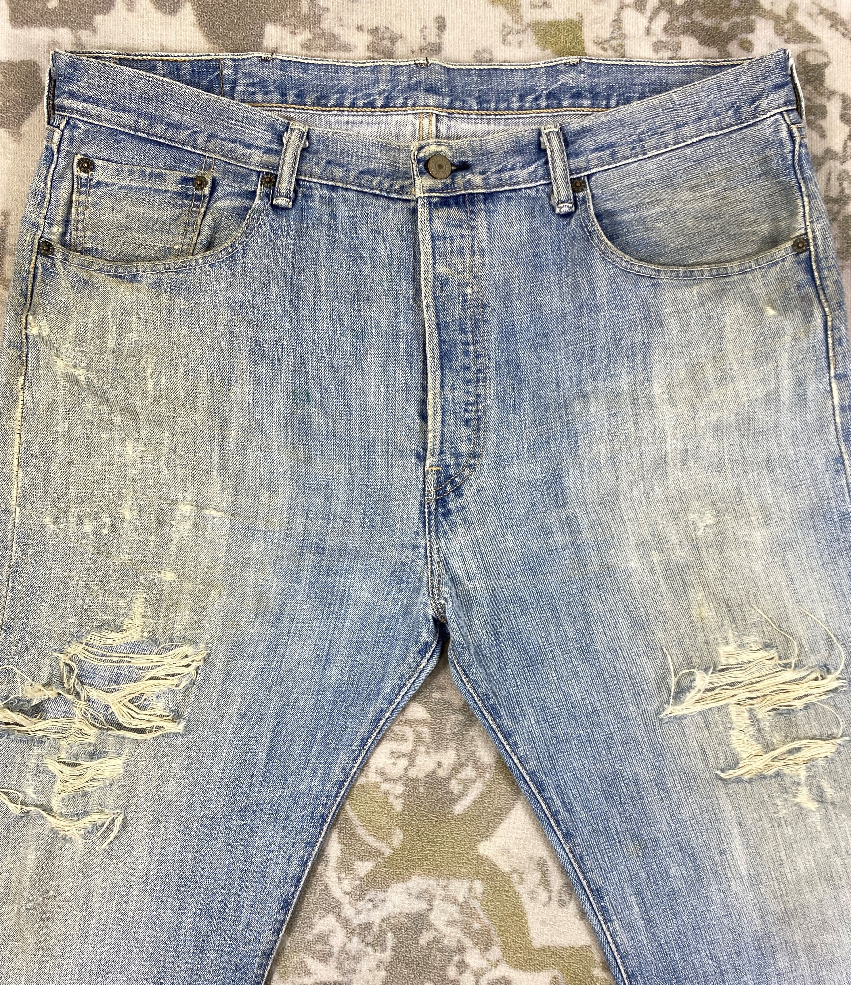 Levi's Wash Blue Vintage Levi's 501 Jeans 39x31 Denim - JN1597 Size US 39 - 3 Thumbnail
