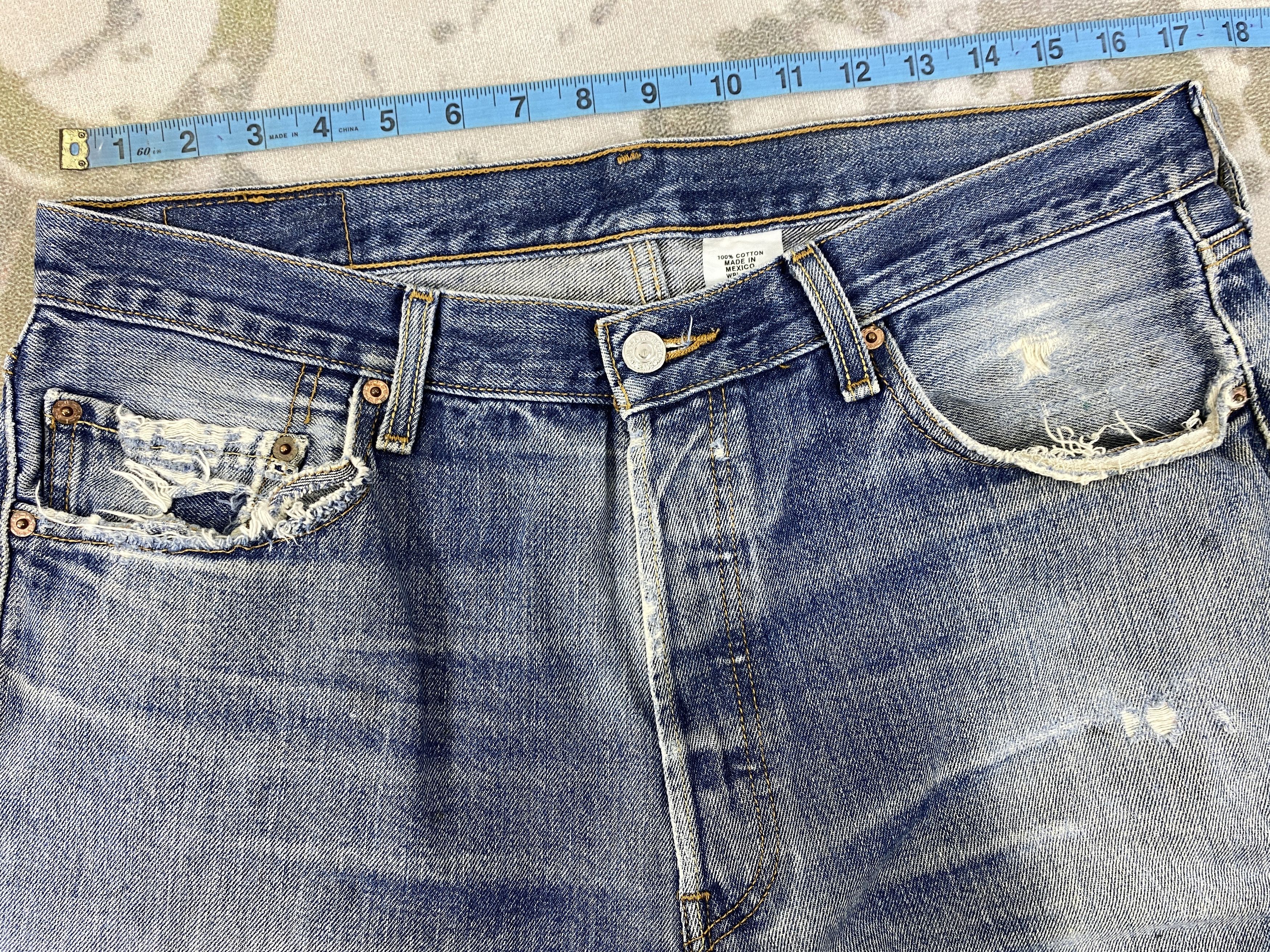 Levi's Wash Blue Levi's 501 Jeans 34x29.5 - JN1600 Size US 34 / EU 50 - 11 Thumbnail