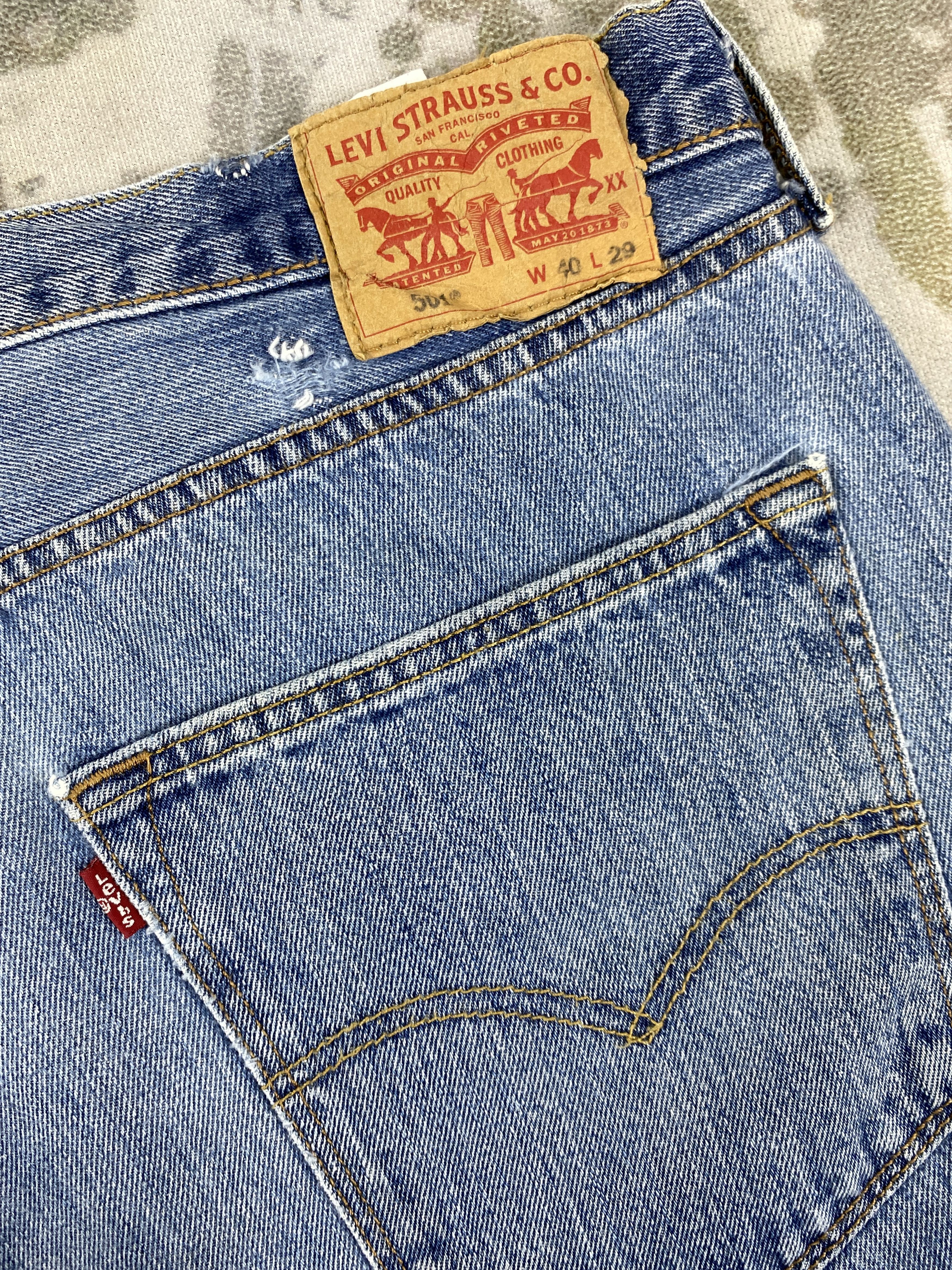 Levi's Vintage Wash Blue Levi's 501 Jeans 40x29 Denim - JN1609 Size US 40 / EU 56 - 13 Thumbnail