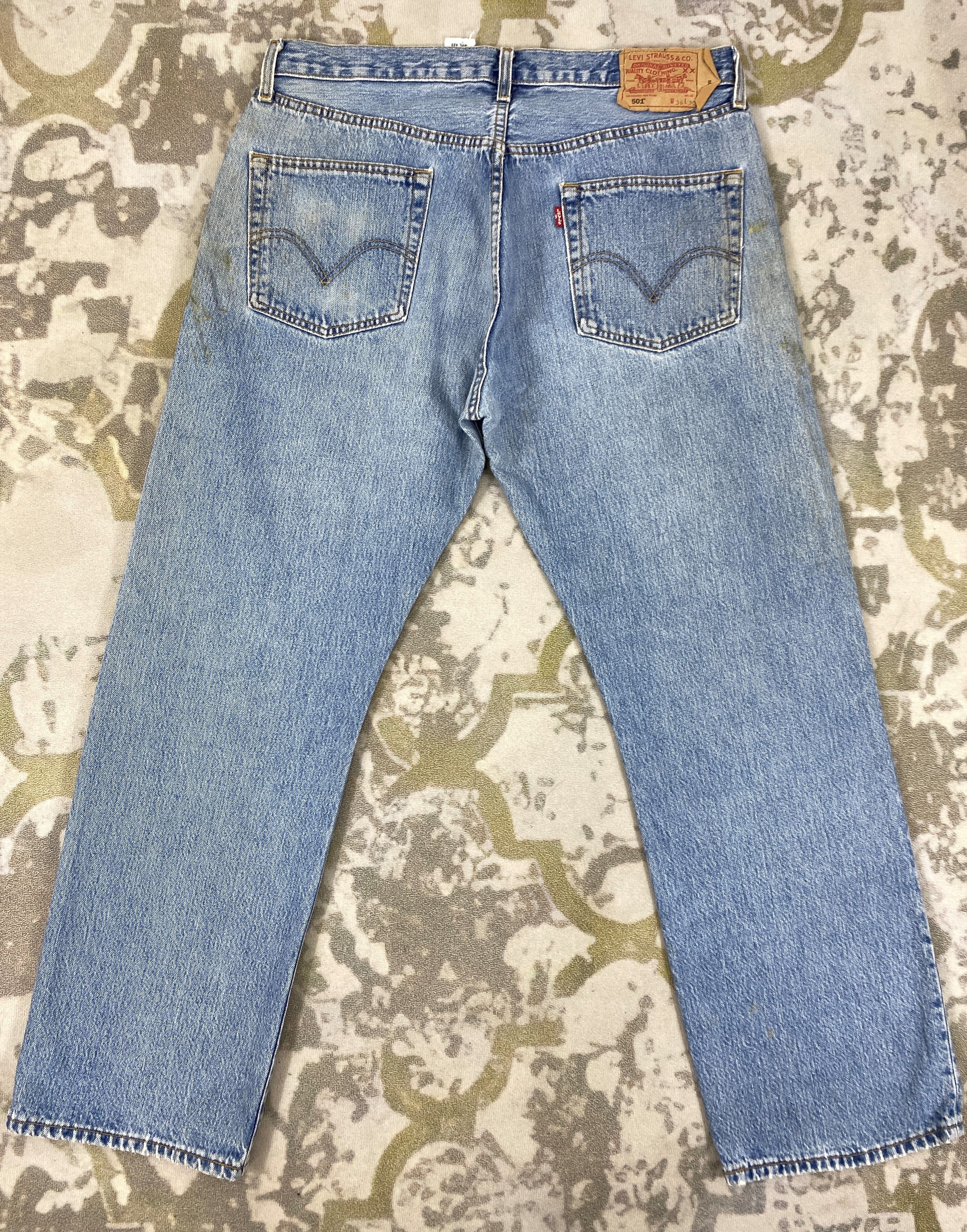 Levi's Blue Wash Vintage Levi's 501 Jeans 34x29 Denim - JN1618 Size US 34 / EU 50 - 2 Thumbnail