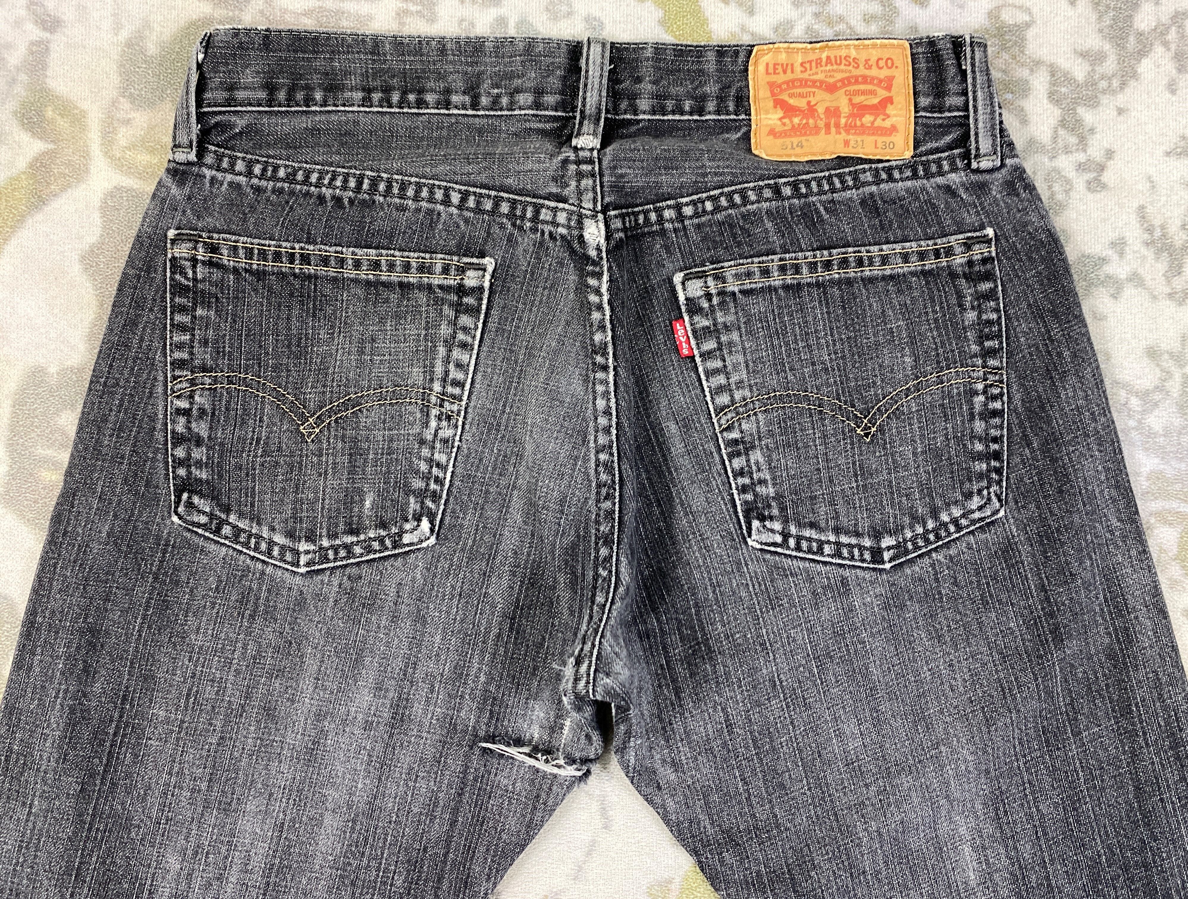 Levi's Black Distressed Vintage Levi's 514 Jeans 31x30 - JN2086 Size US 31 - 4 Thumbnail