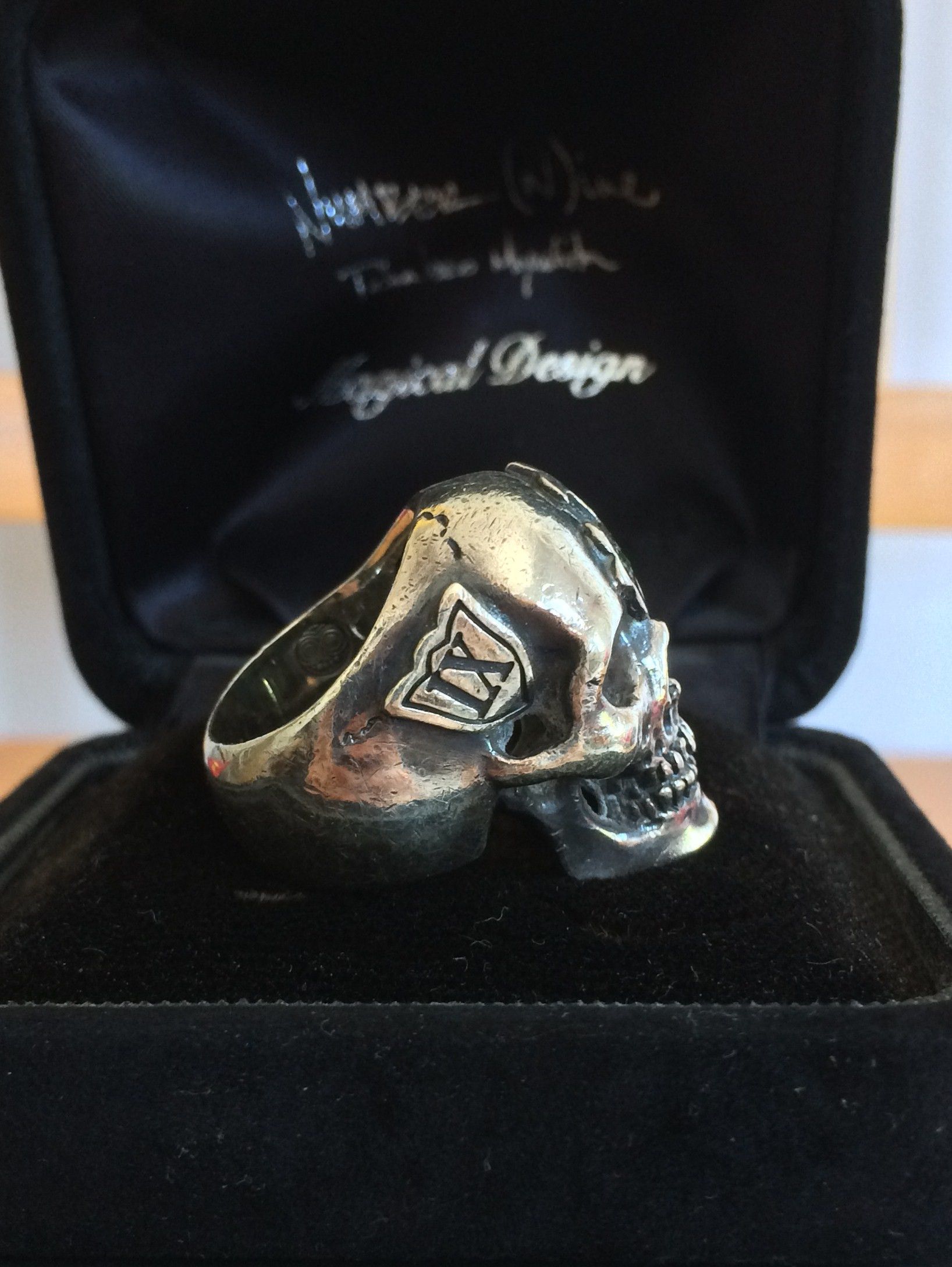 Number (N)ine SS05 "Nightcrawler" Bejeweled Silver Skull Ring w/ box Size ONE SIZE - 4 Thumbnail