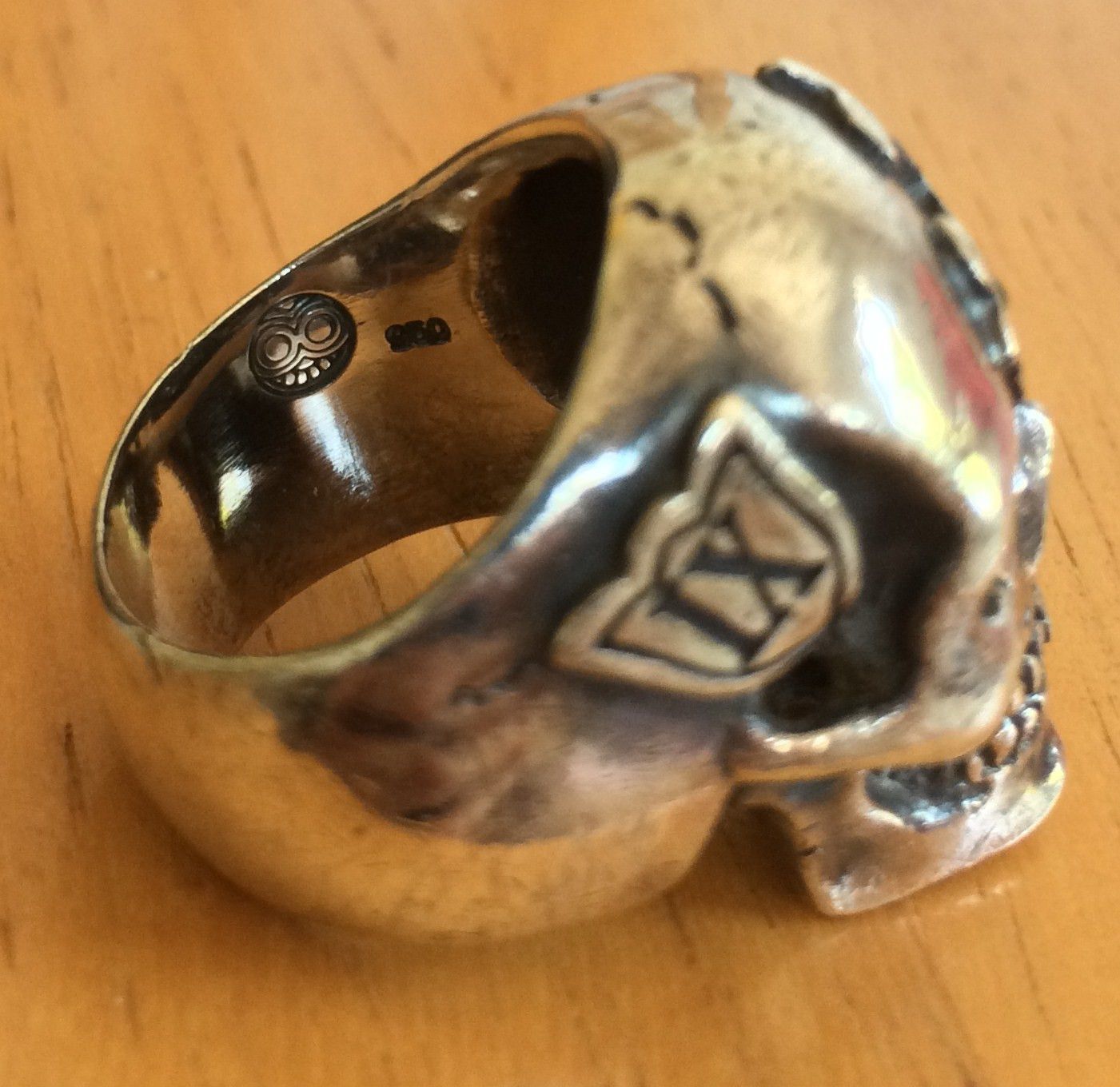 Number (N)ine SS05 "Nightcrawler" Bejeweled Silver Skull Ring w/ box Size ONE SIZE - 7 Thumbnail