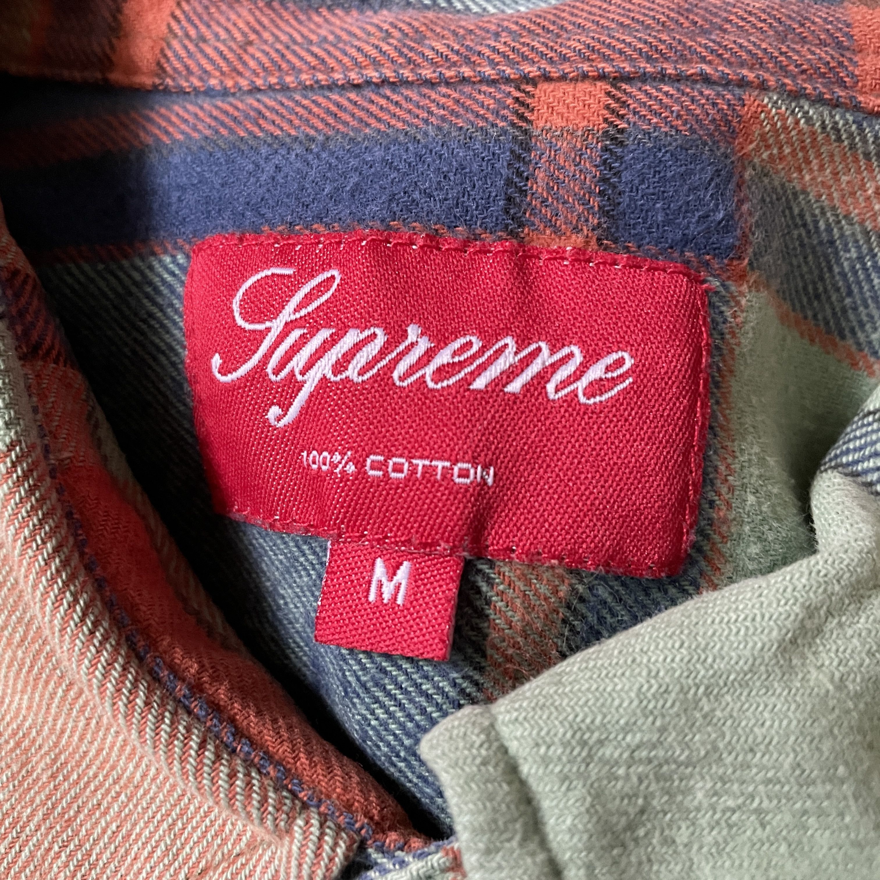 Supreme Supreme - Plaid Flannel Shirt - Aqua Green, Orange & Navy Size US M / EU 48-50 / 2 - 4 Thumbnail