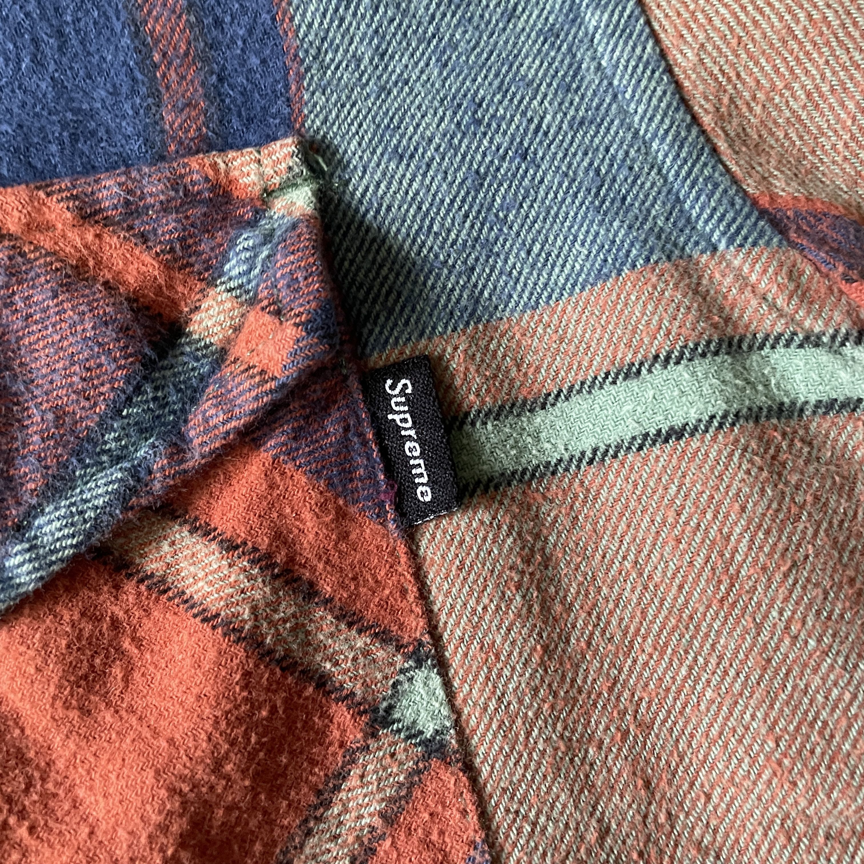 Supreme Supreme - Plaid Flannel Shirt - Aqua Green, Orange & Navy Size US M / EU 48-50 / 2 - 2 Thumbnail