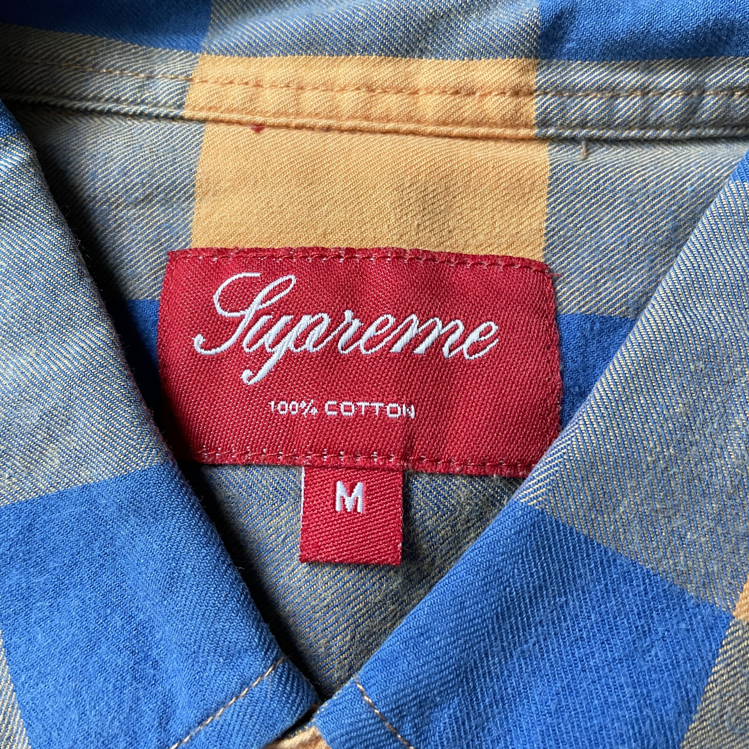 Supreme Supreme - Plaid Flannel Shirt - Blue, Orange & Gray 2000's Size US M / EU 48-50 / 2 - 4 Thumbnail