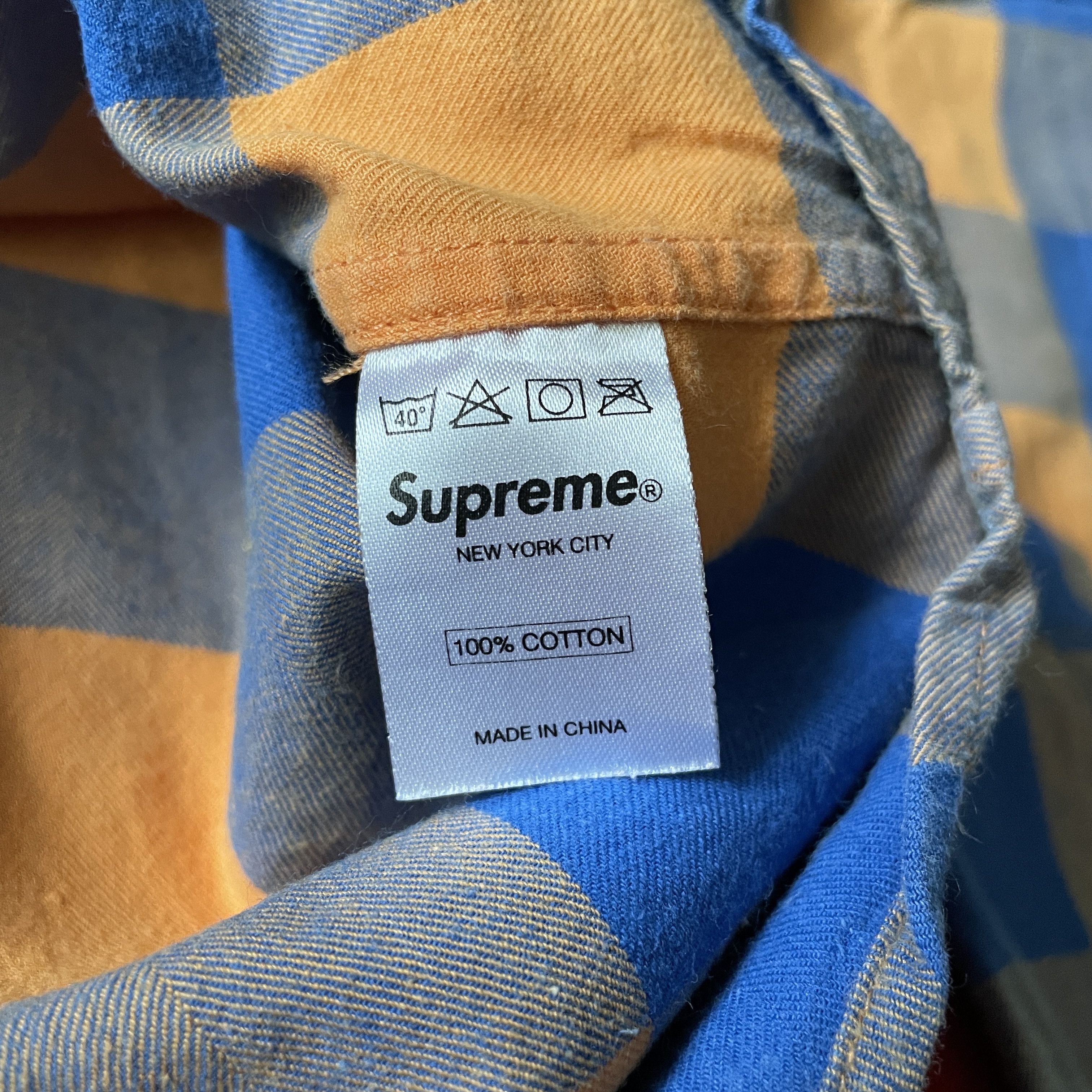Supreme Supreme - Plaid Flannel Shirt - Blue, Orange & Gray 2000's Size US M / EU 48-50 / 2 - 5 Thumbnail