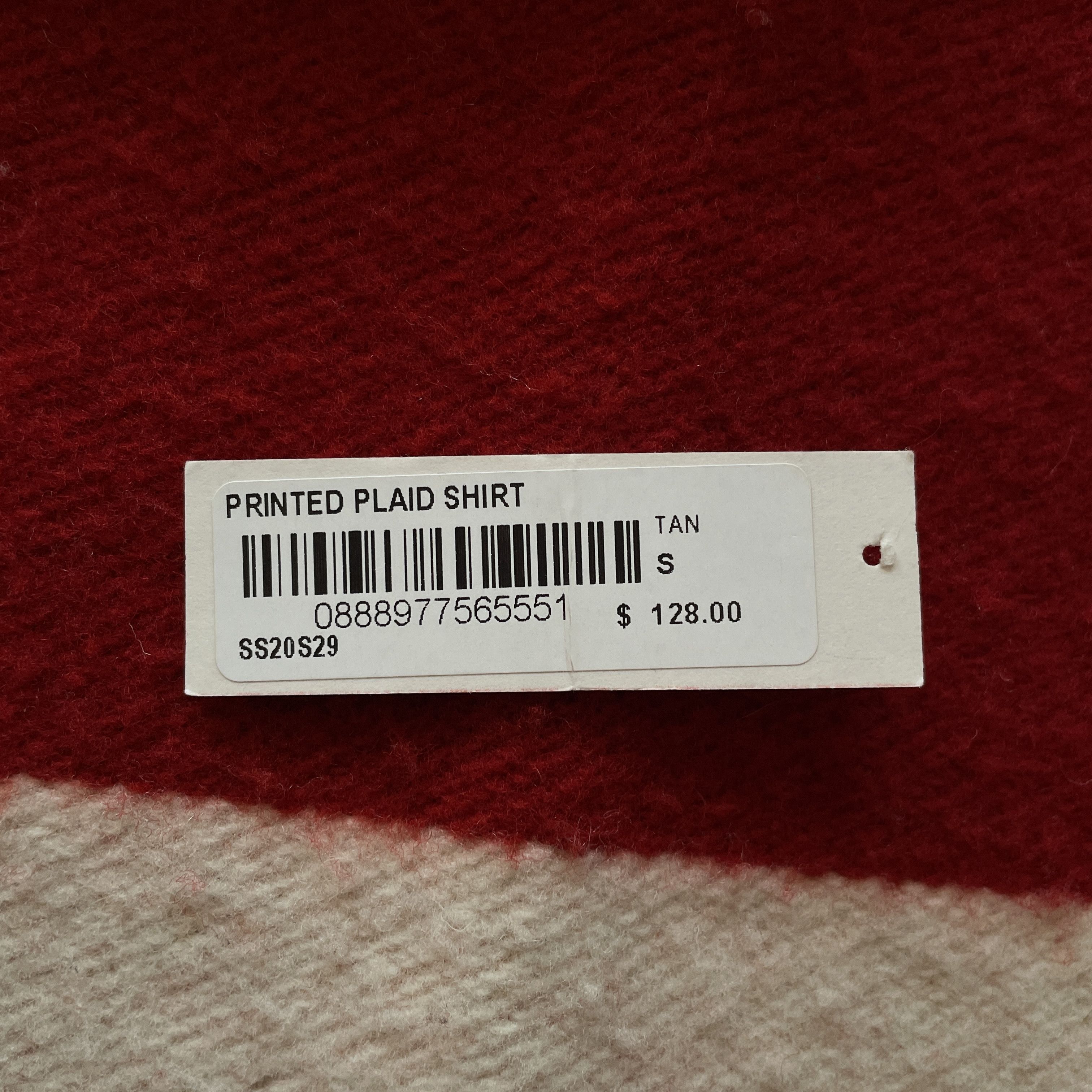Supreme Supreme - Printed Plaid Shirt S/S2020 Tan (Fits M, Sz Small) Size US S / EU 44-46 / 1 - 6 Thumbnail
