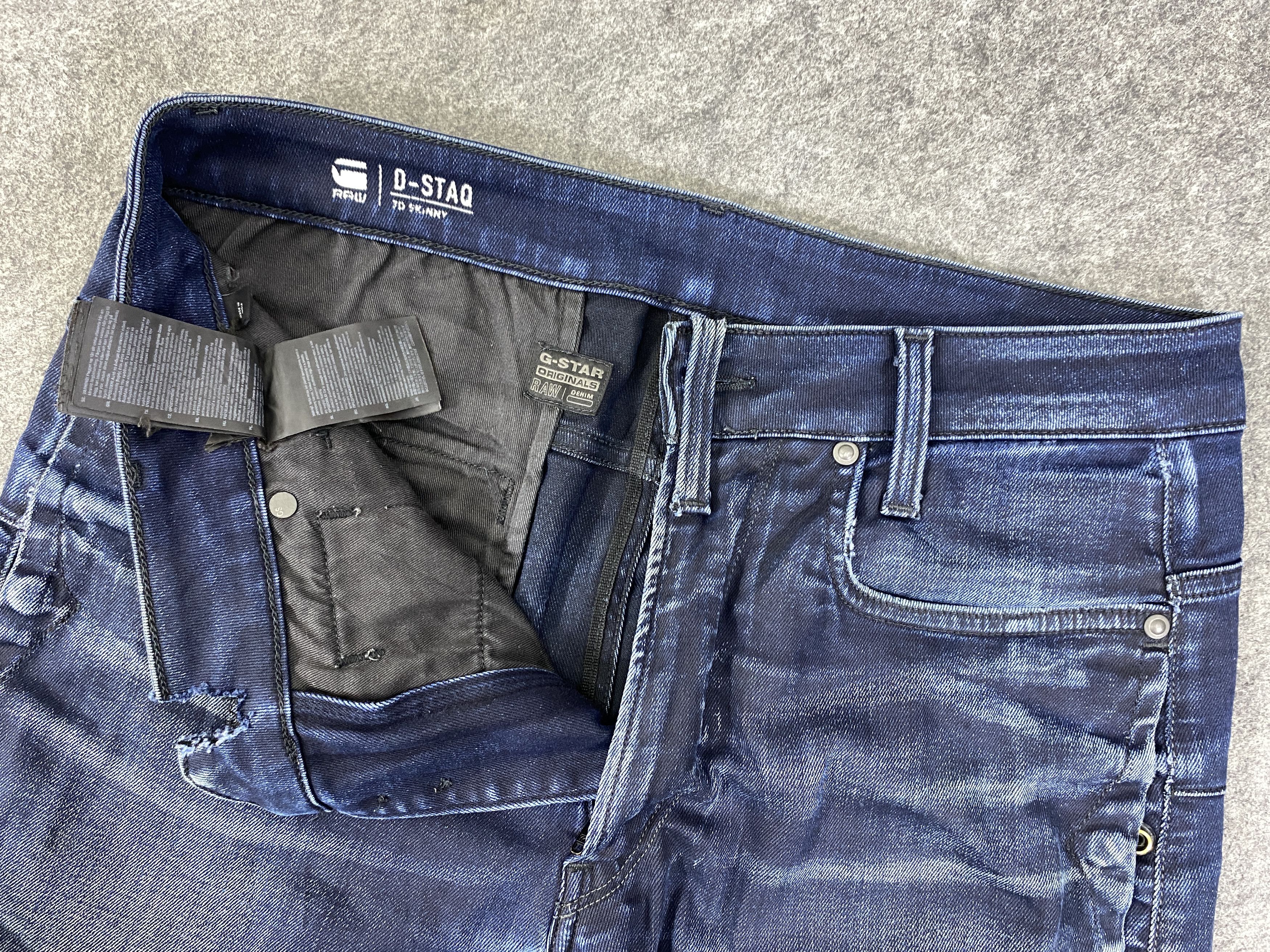 Japanese Brand Blue Vintage G-Star Skinny Jeans 32x29.5 - JN3266 Size US 32 / EU 48 - 7 Thumbnail