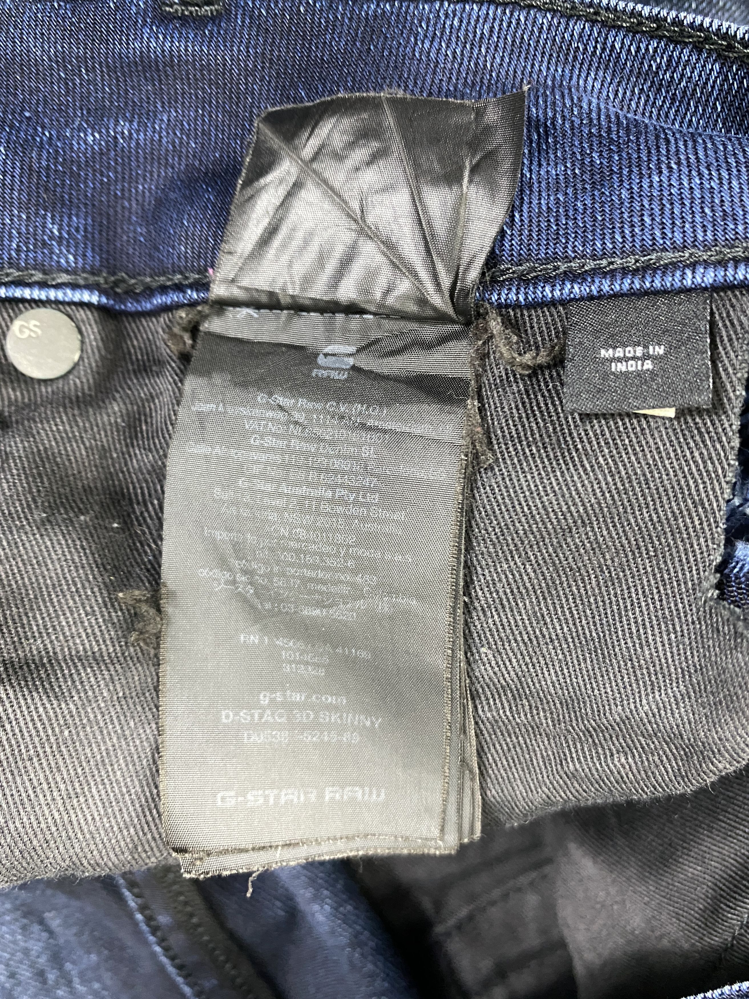 Japanese Brand Blue Vintage G-Star Skinny Jeans 32x29.5 - JN3266 Size US 32 / EU 48 - 10 Thumbnail