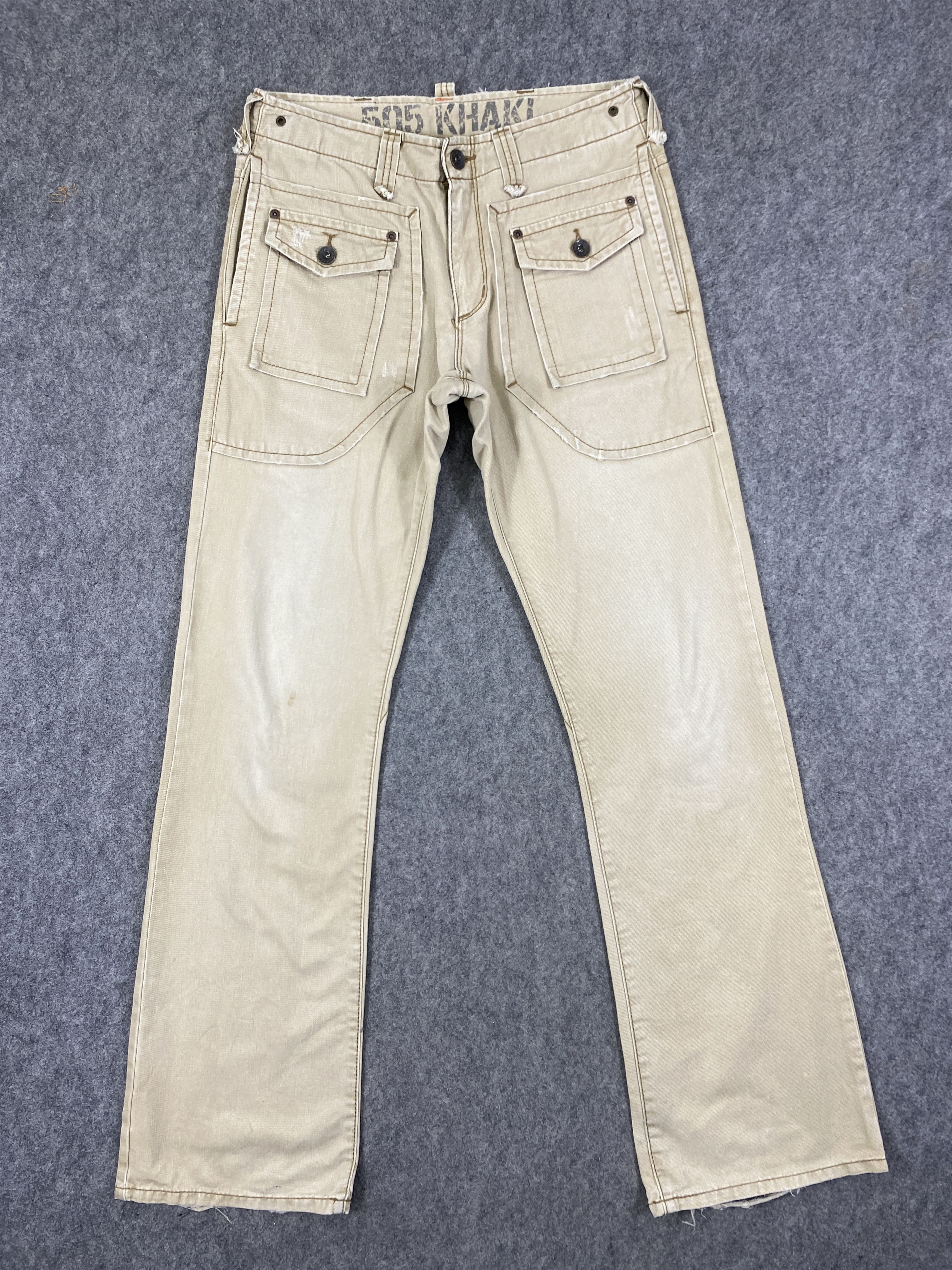 image of Hype x Vintage Edwin Type 505 Multipocket Flare Pants - Cp296 in Khaki, Men's (Size 31)