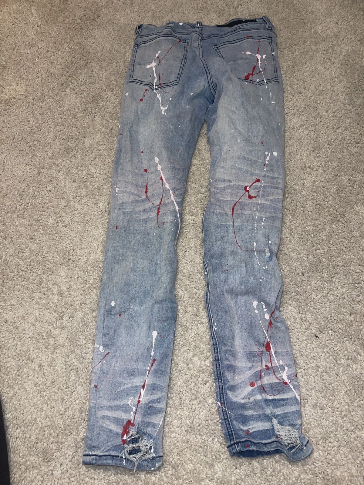 Rockstar Games Blue paint splatter Rockstar jeans Size US 30 / EU 46 - 2 Thumbnail