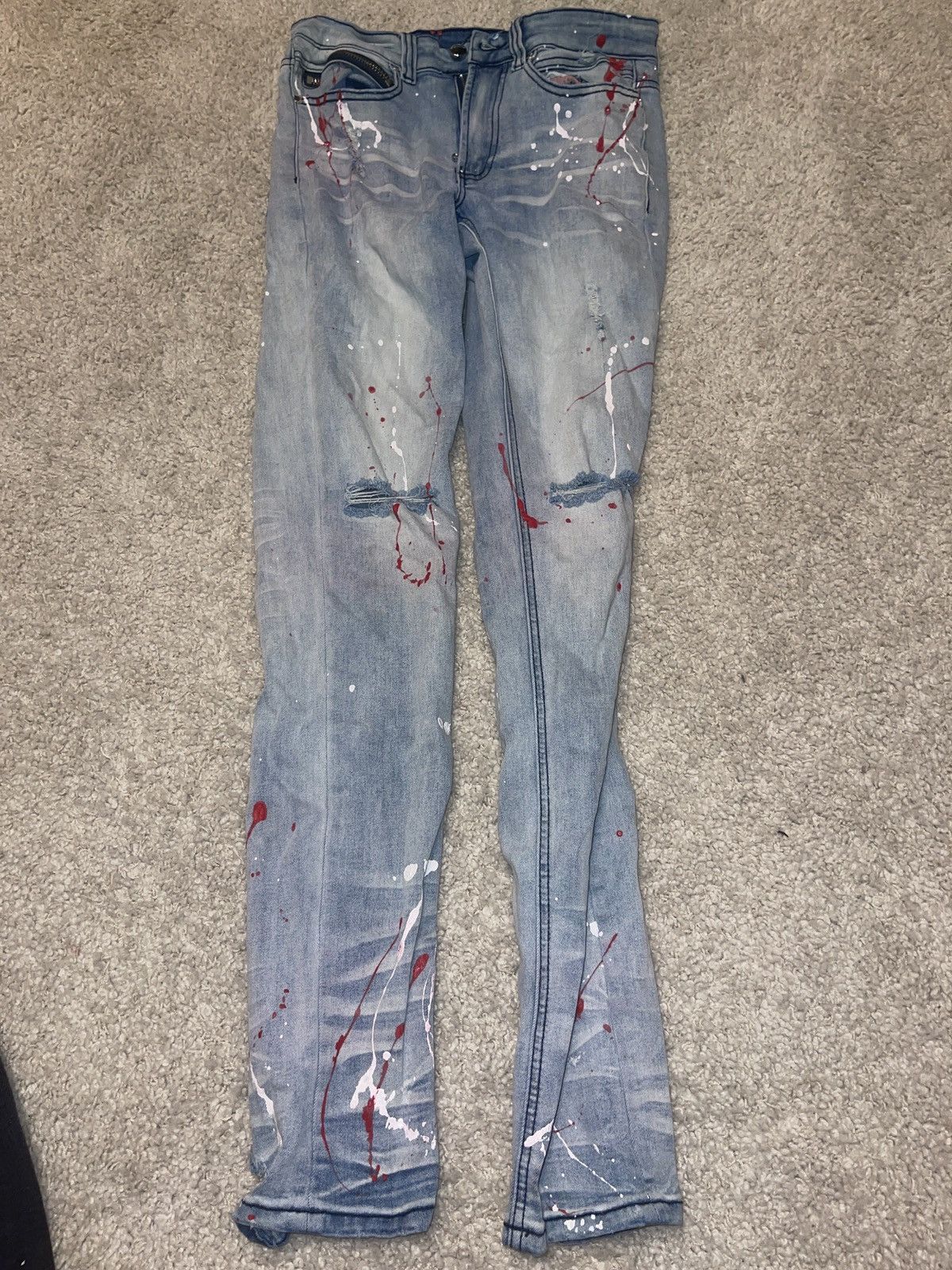 Rockstar Games Blue paint splatter Rockstar jeans Size US 30 / EU 46 - 1 Thumbnail