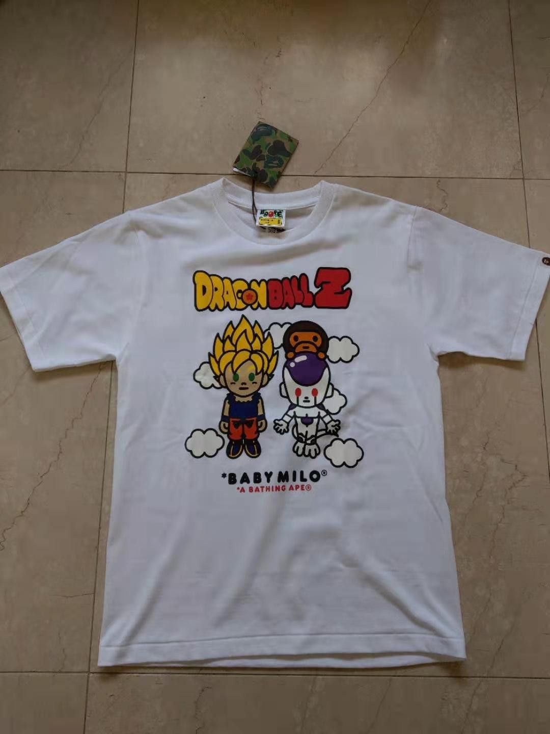 image of Bape X Dragon Ball Z Tee 5 White, Men's (Size Small)