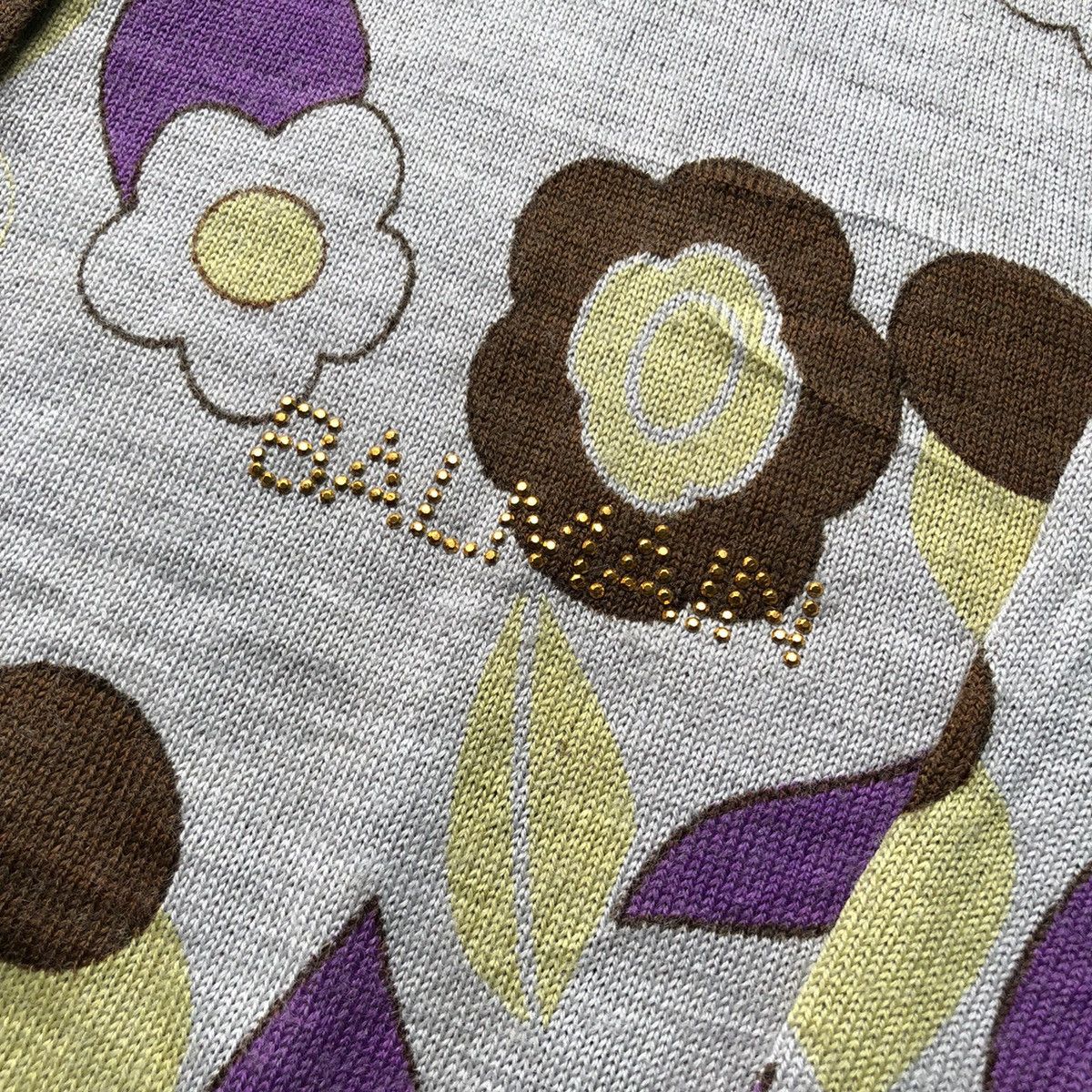 Balmain × Pierre Balmain × Vintage Balmain Paris Cardigans Flower Print Women's Size L / US 10 / IT 46 - 6 Thumbnail