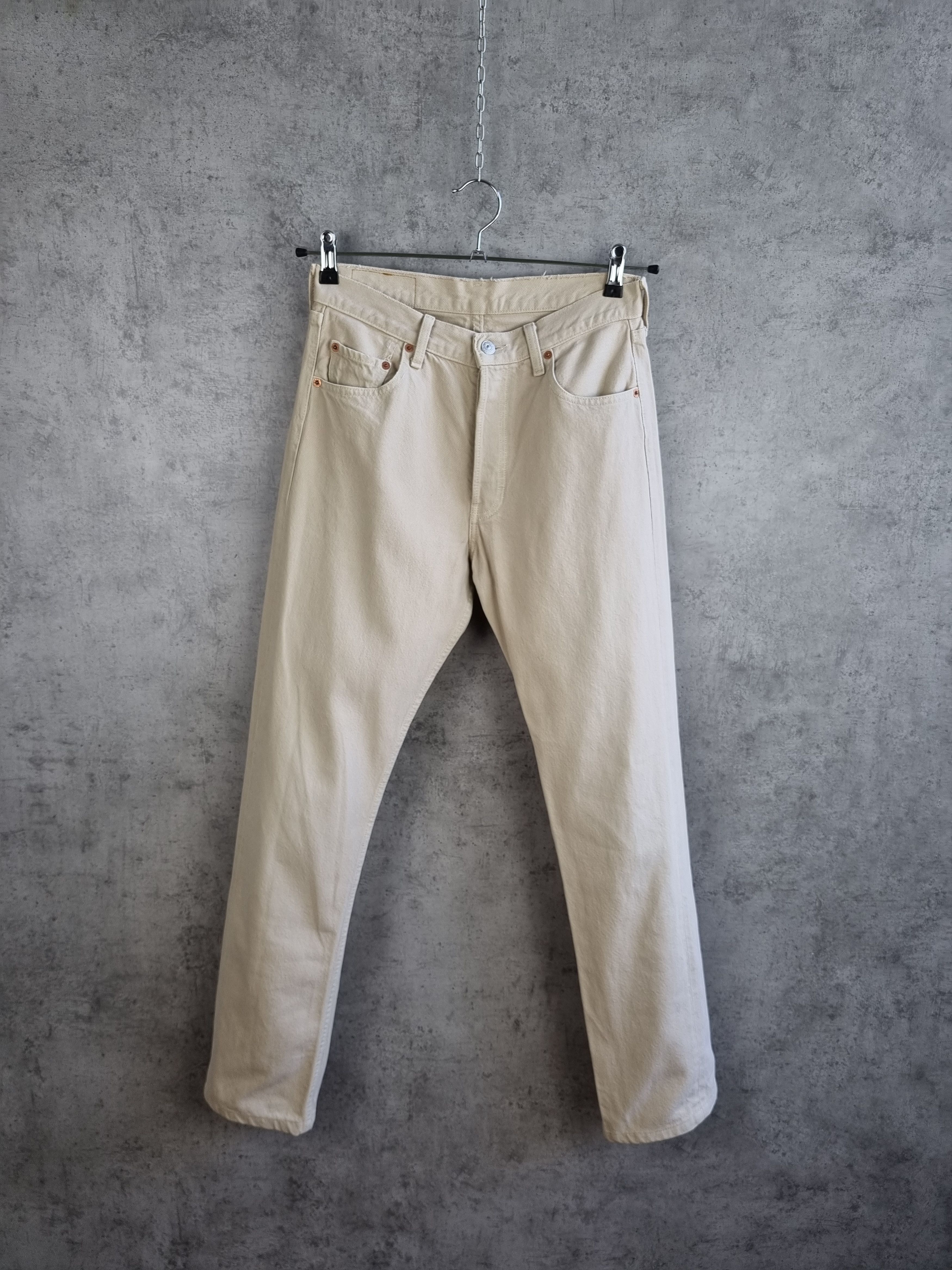 Levi's × Levi's Vintage Clothing × Vintage 90s Levis 501 Red Tab Beige Jean Size US 31 - 2 Thumbnail