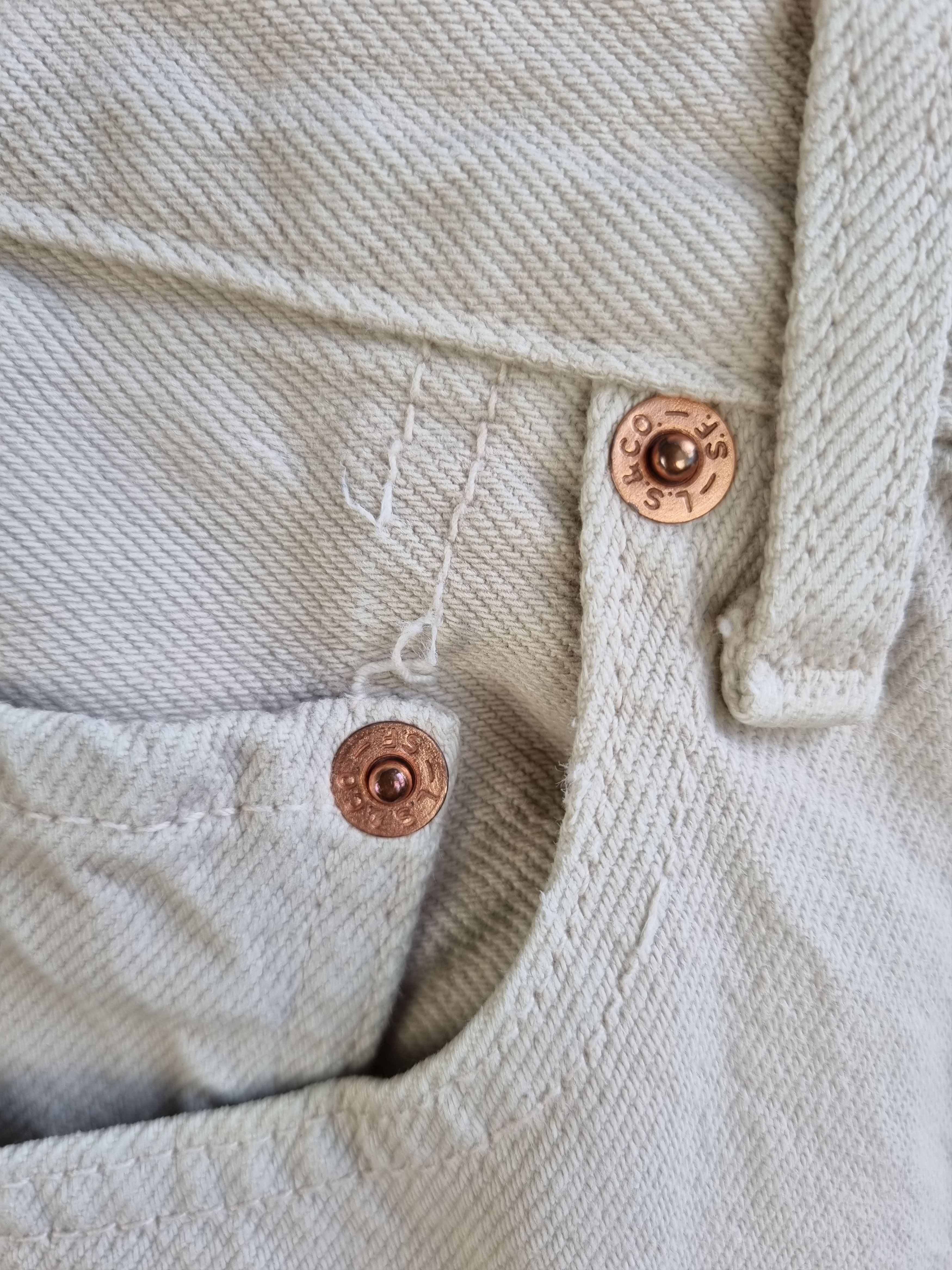 Levi's × Levi's Vintage Clothing × Vintage 90s Levis 501 Red Tab Beige Jean Size US 31 - 16 Thumbnail