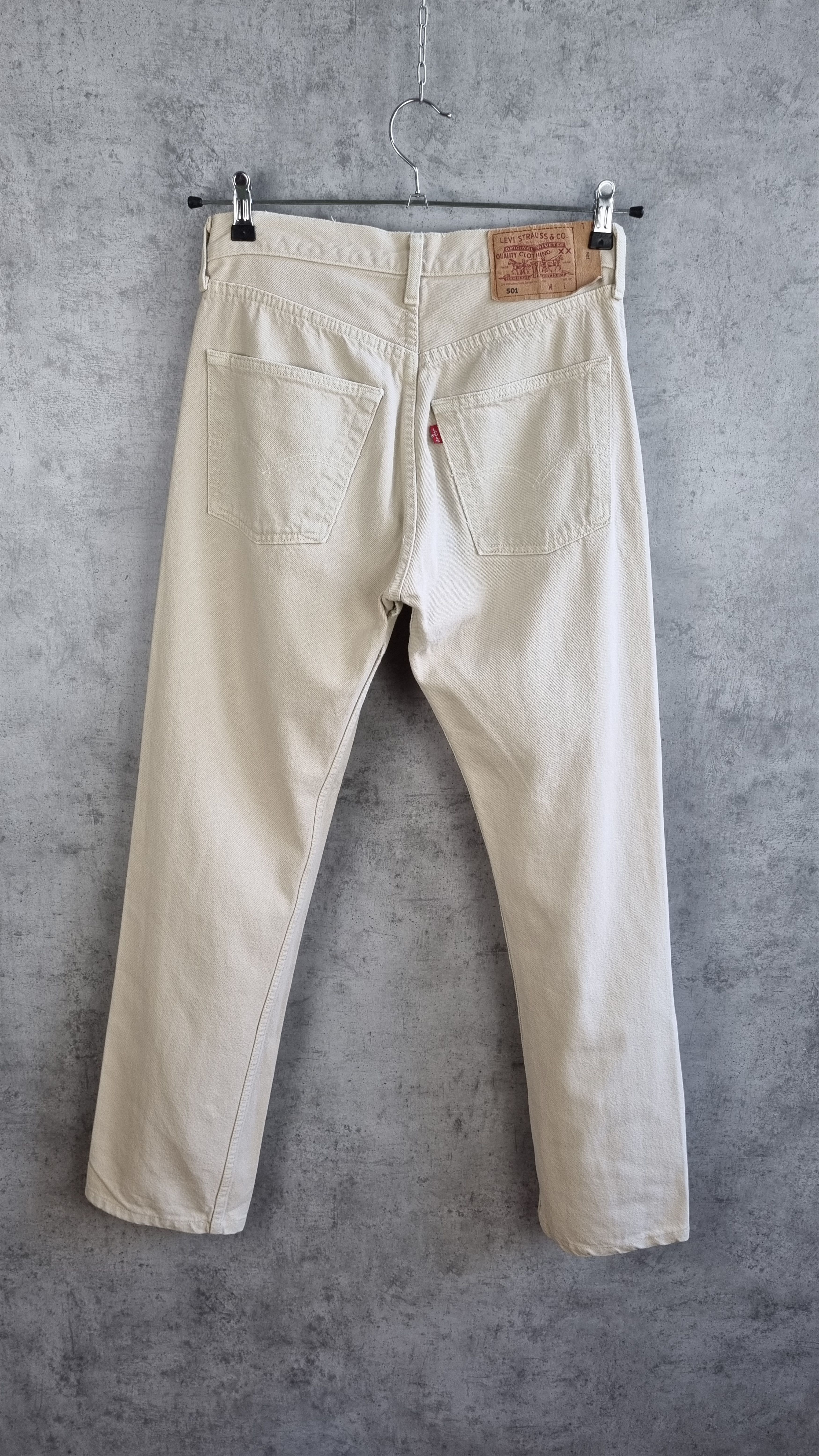 Levi's × Levi's Vintage Clothing × Vintage 90s Levis 501 Red Tab Beige Jean Size US 31 - 5 Thumbnail